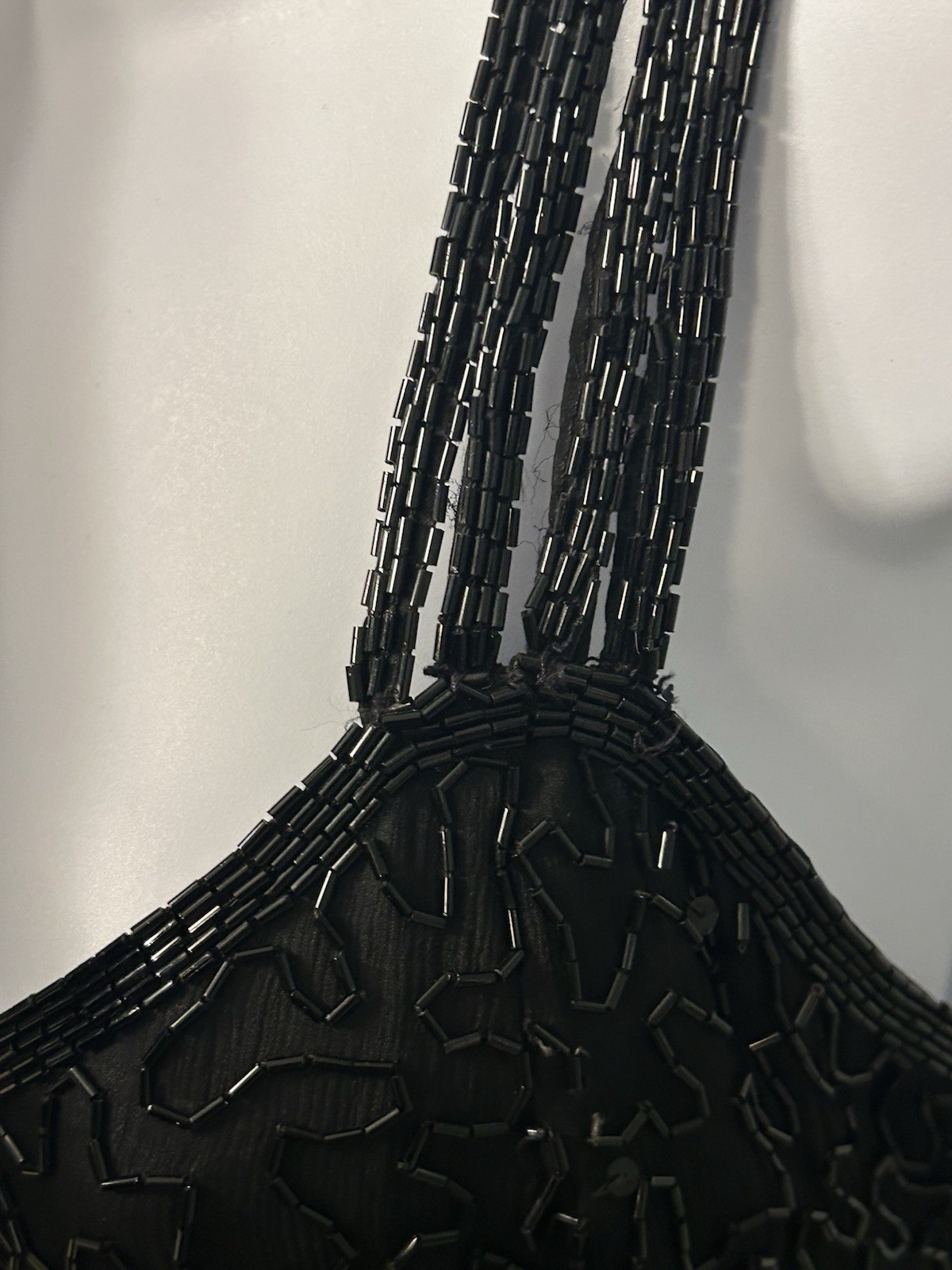 Vintage Lawrence Kazar Black Beaded Party Dress Old Hollywood Marilyn 50s READ