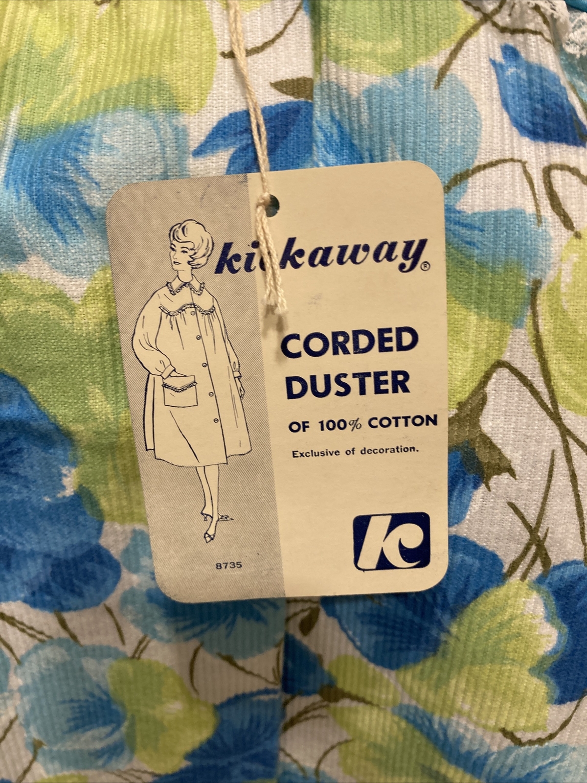 NWT Kickaway Corded Duster Blues/Greens See Measurements For Size Vintage