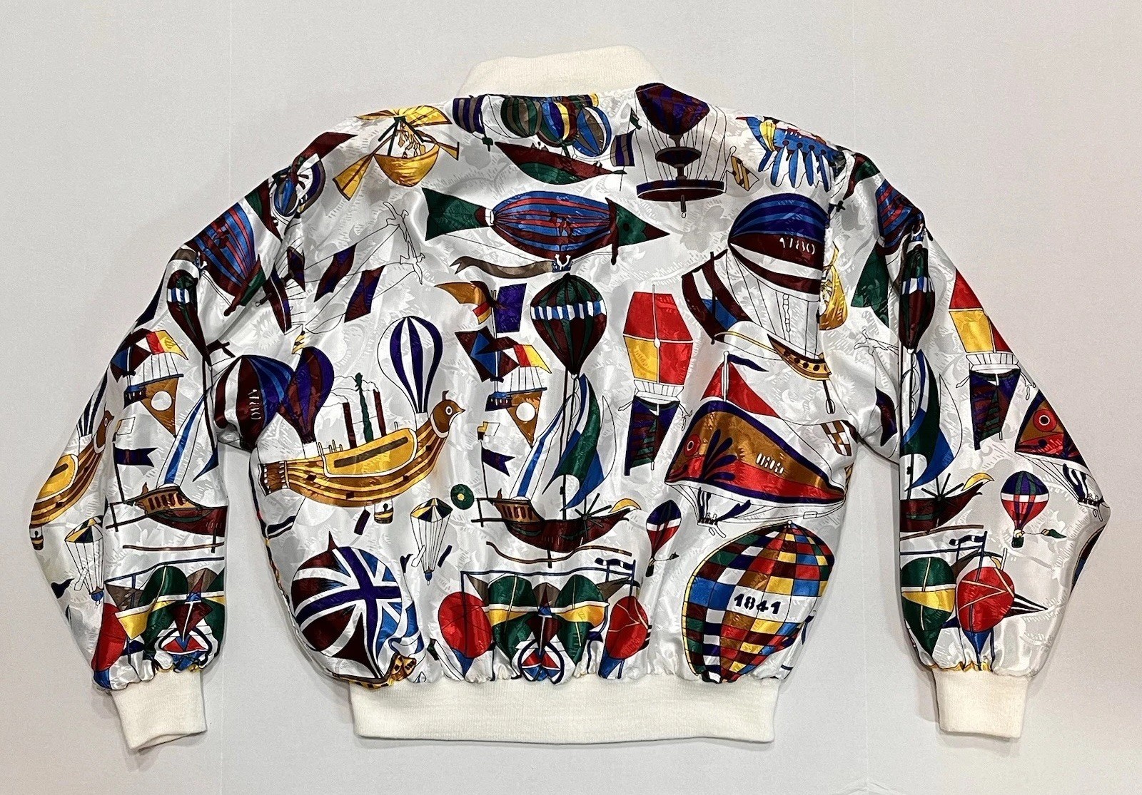 Vintage 80’s Nicole by J Farah Imports Satin Abstract Wearable Art Jacket Size 8