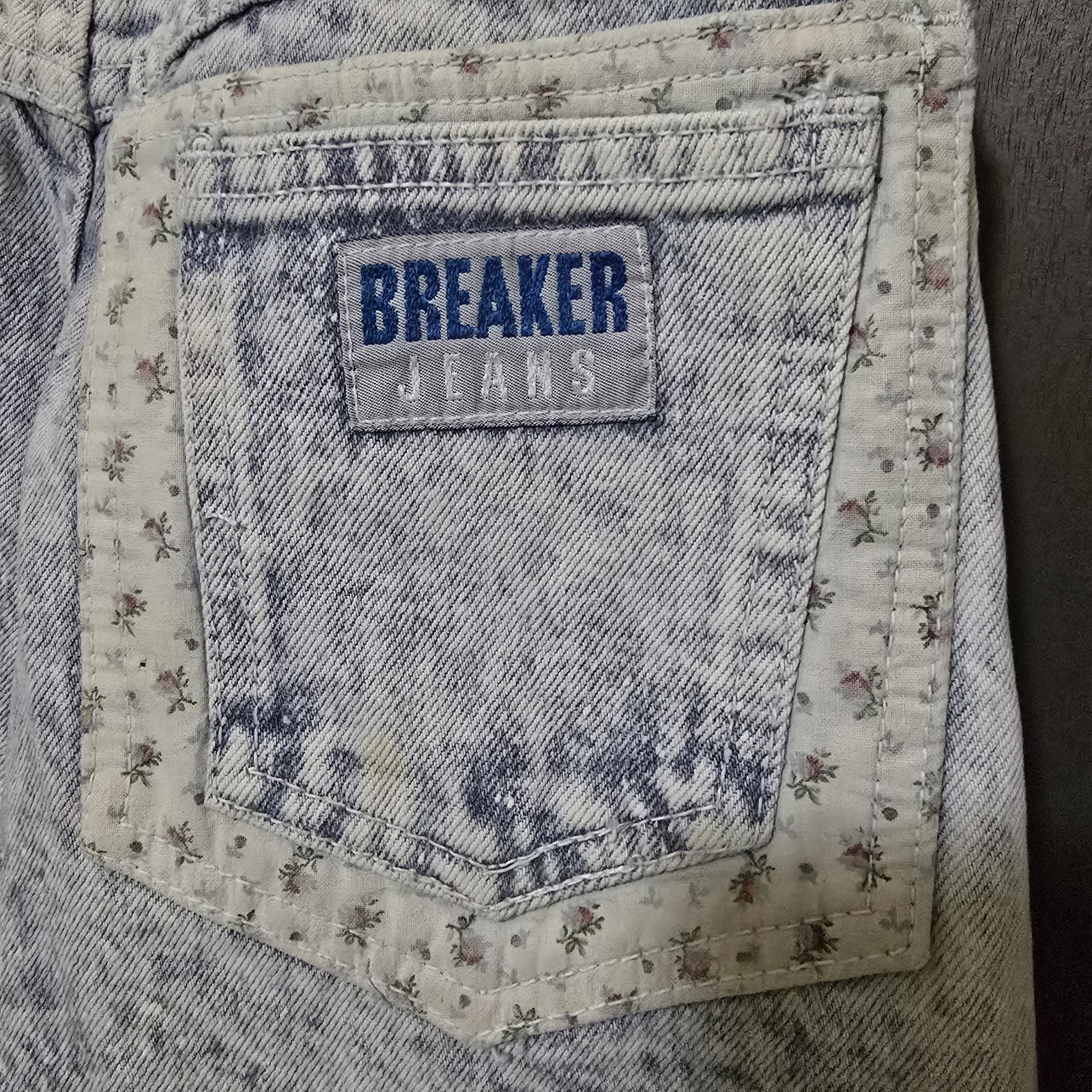 VTG 80s Deadstock Acid Wash Patchwork Mom Jeans PASTA Breaker Sz 13/14 NWT