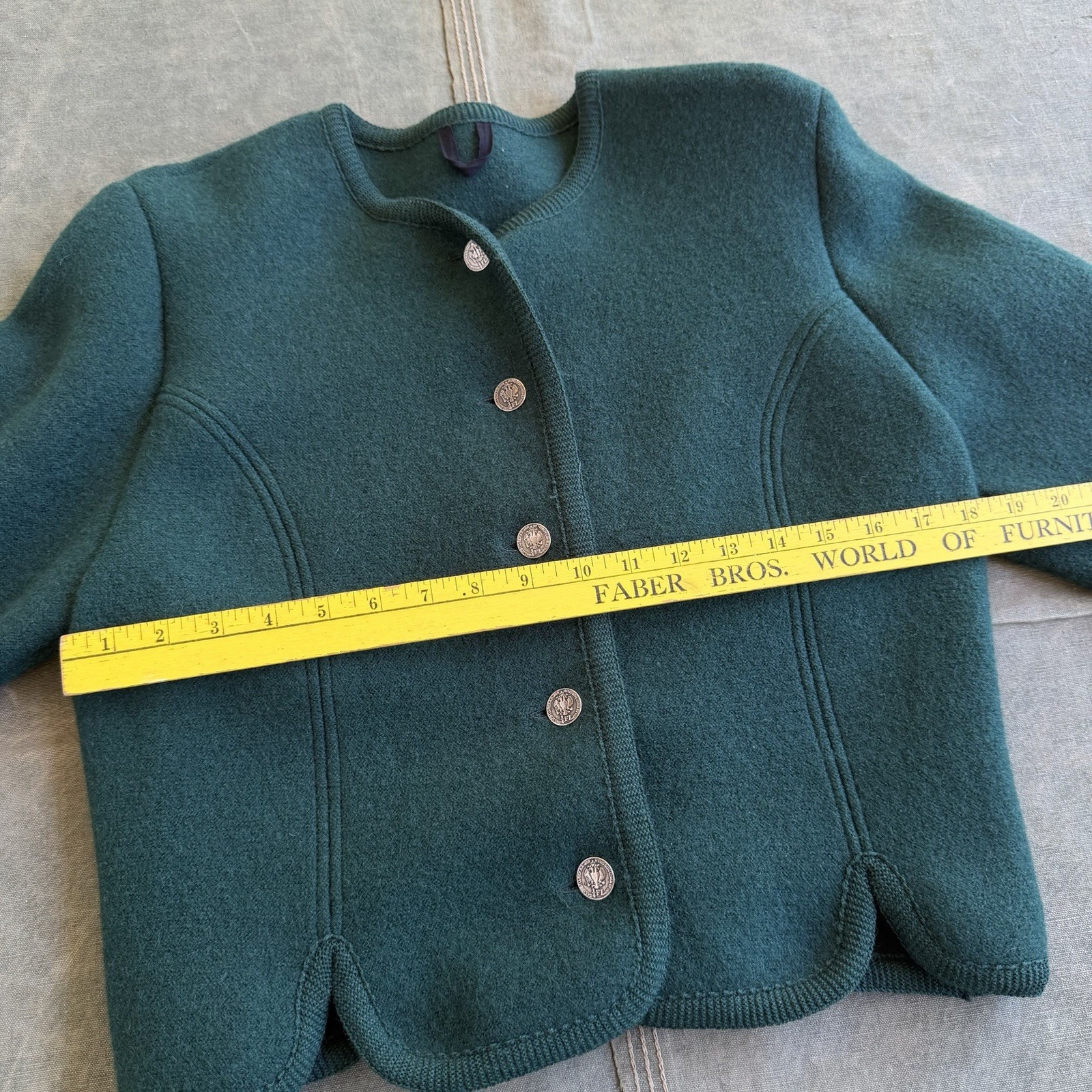Vintage Edinburgh Wool Sweater Women’s 14 Gold Buttons Made In Scotland 80s