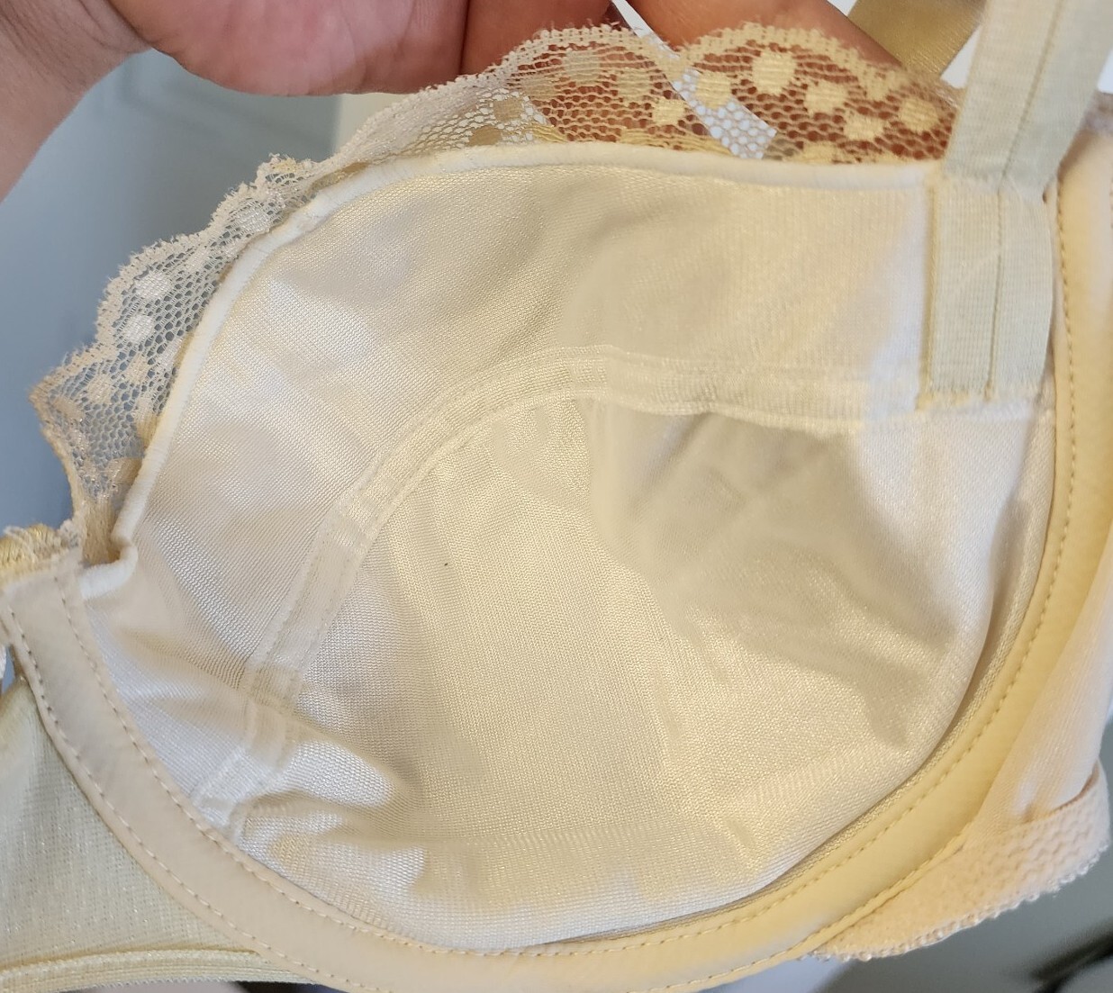 Vintage Hanes Her Way Lace Underwire Demi Bra Sexy Sissy Pin-up Ivory Size 38C