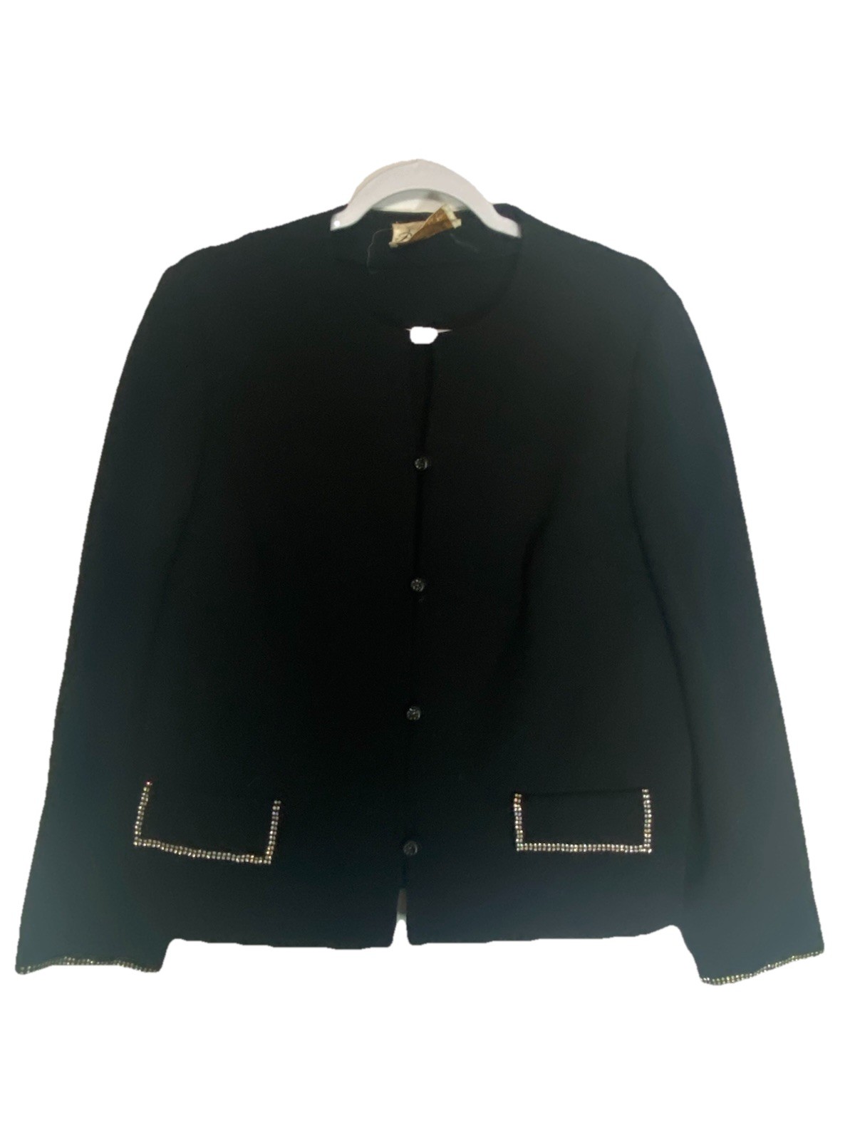 VTG,Butte Knit, Late 60’s Early 70’s Pure Virgin Wool Black Cardigan, SZ PL.