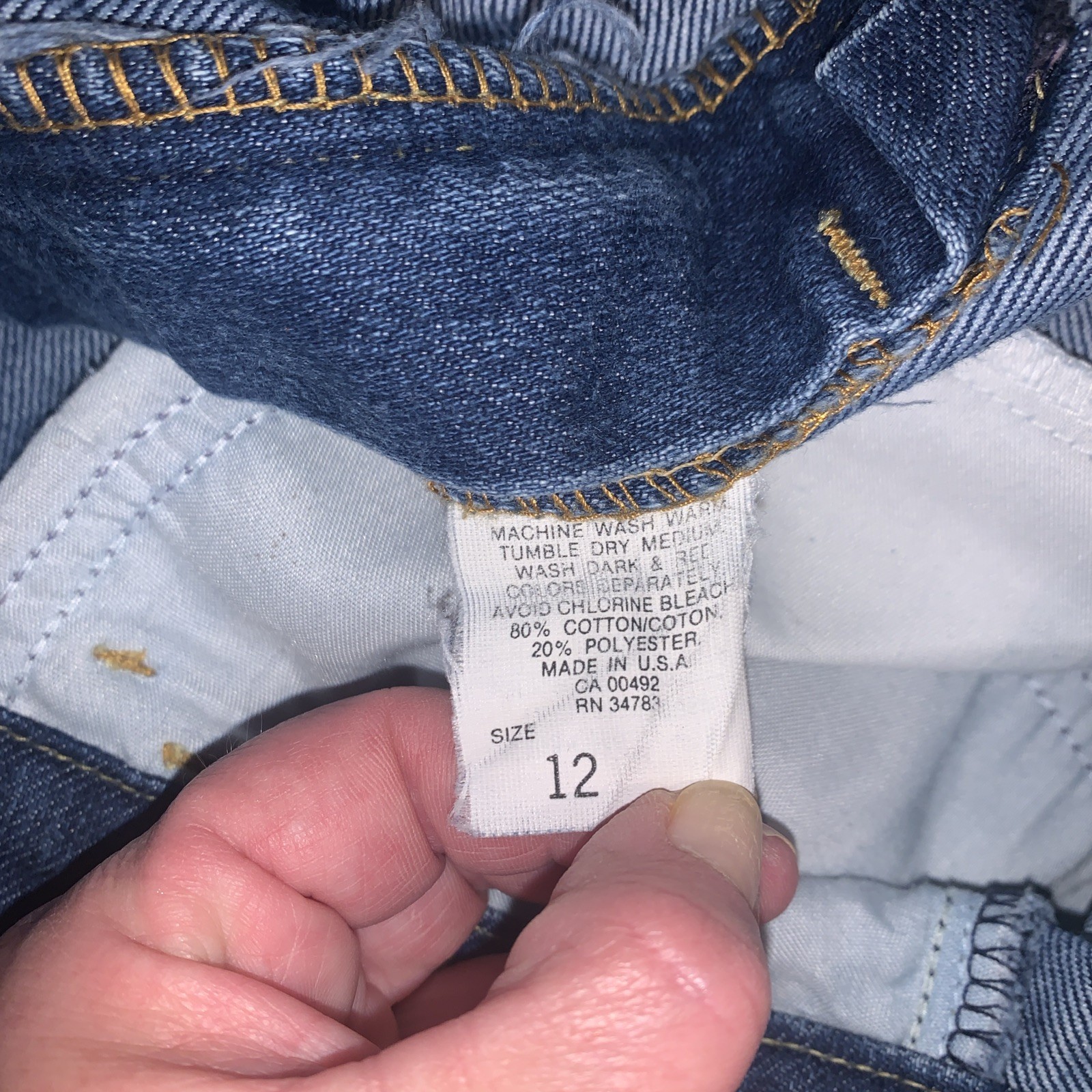 2-Vtg Juniors USA LEE Jeans Size 12 High Waist Straight Creased Leg Dark Blu Tag