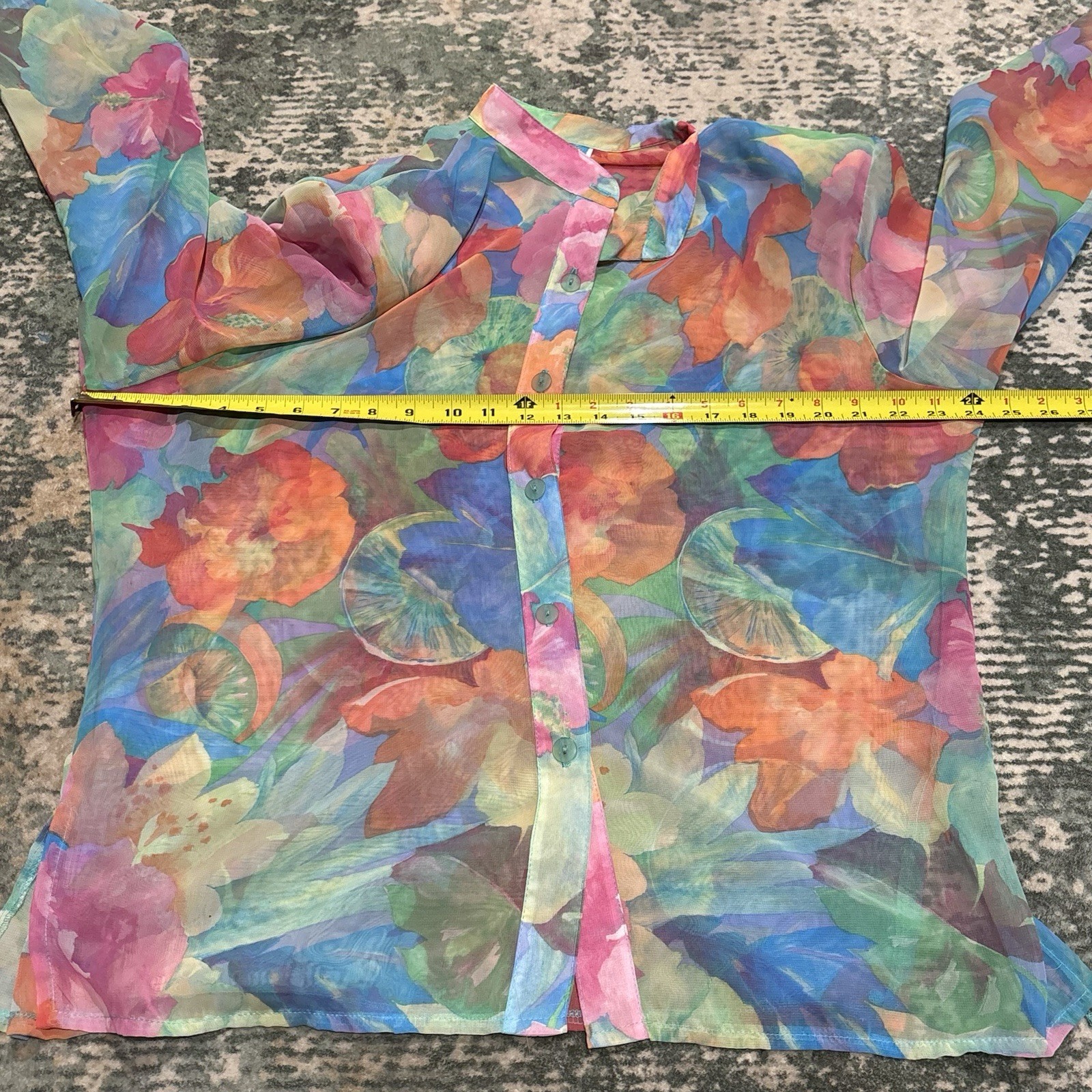 Vintage Sea Suns Sheer Shirt Coastal Grandma Large USA