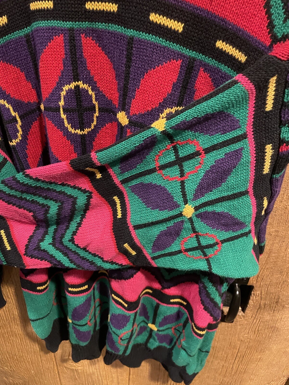 Vintage I.B. Sport Womens LG 1980s 90s Colorful Sweater Art Deco Geometric Tunic