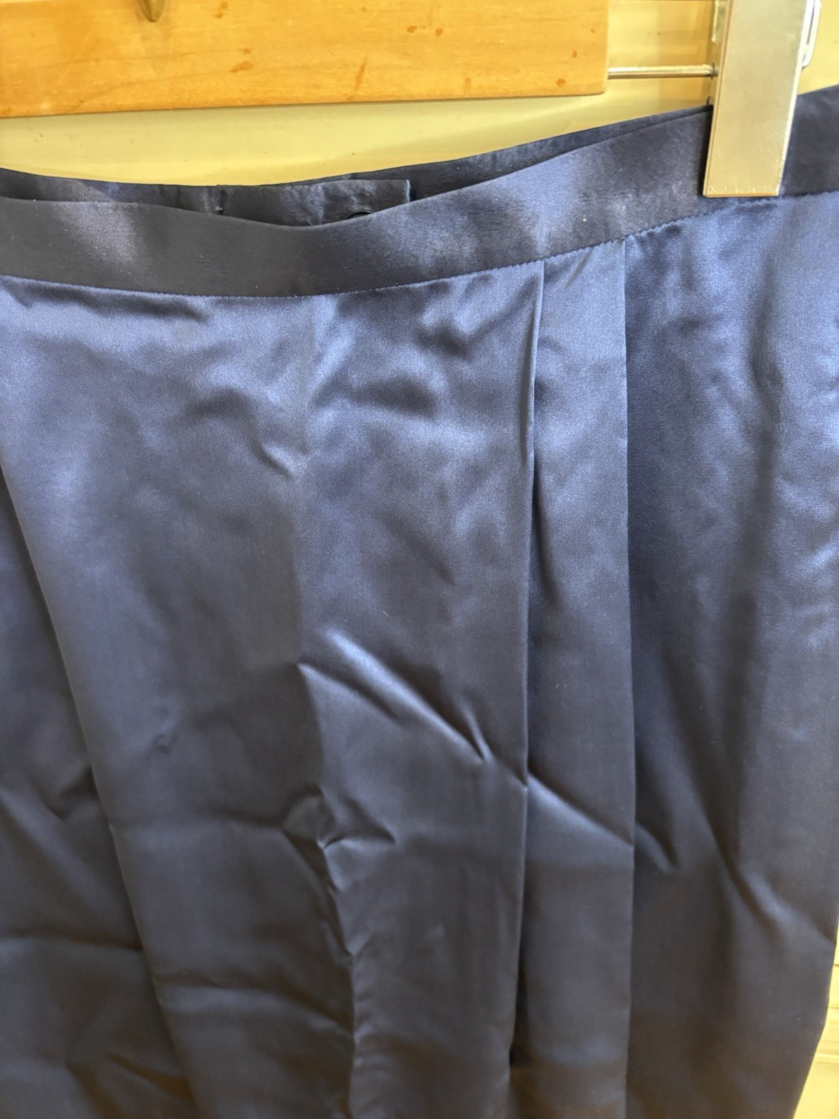 Carlisle Vintage Skirt Blouse Set Blue Satin Size 8/10 Medium Classy Elegant