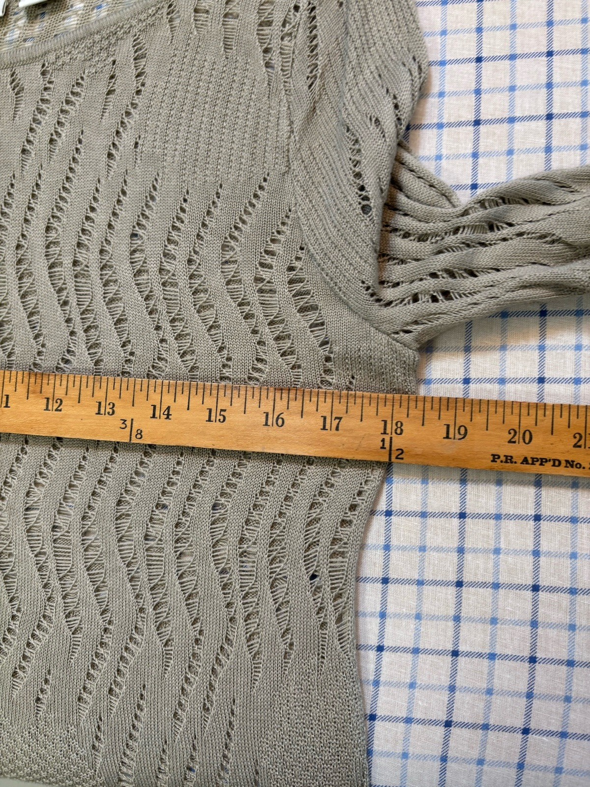 Knit Top Size Large Tan Open Knit Long Sleeve Boho Fairy Grunge Cato