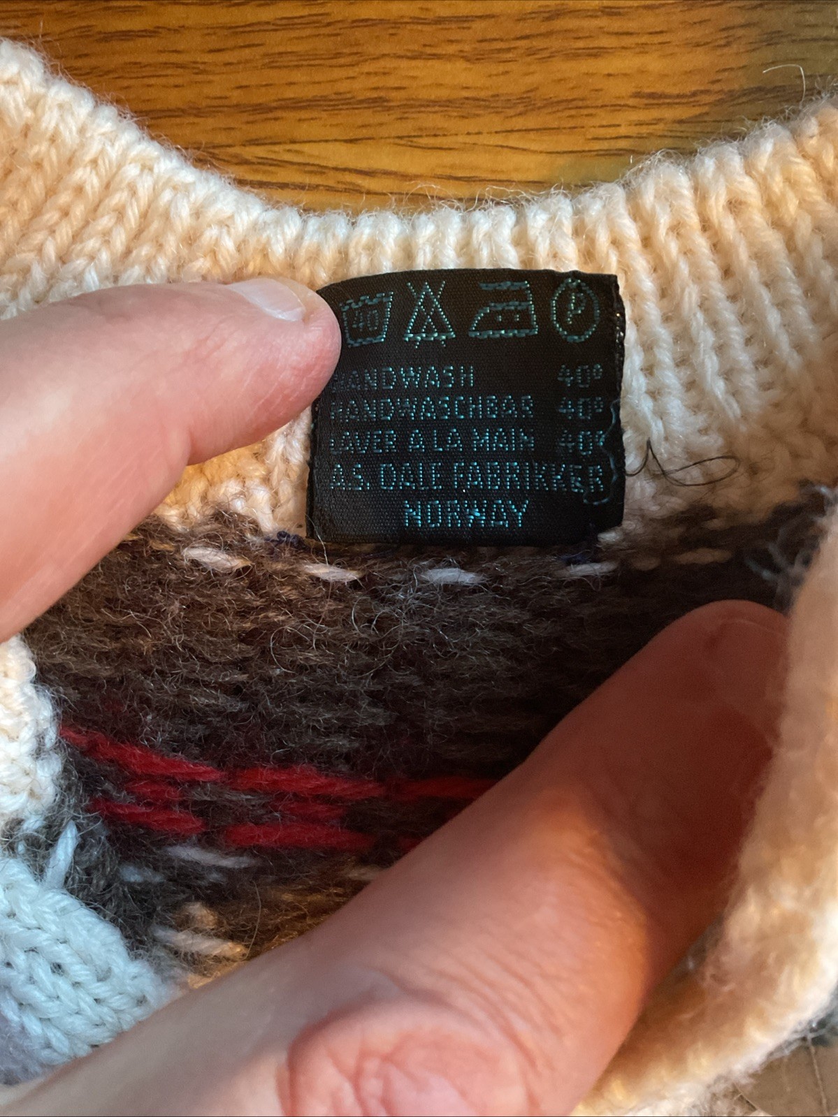 Vintage 70s Dale Of Norway Sweater Fair Isle Wool Knit Cardigan Size 44