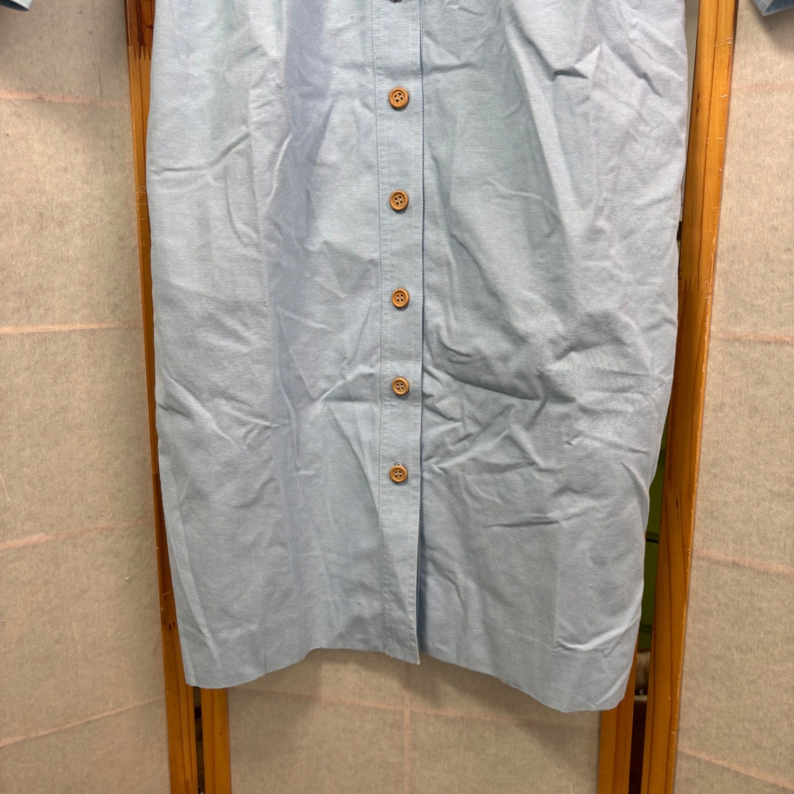 Brownstone Studio Vintage Denim Button Front Long Sleeve Shirt Dress Size 14 USA