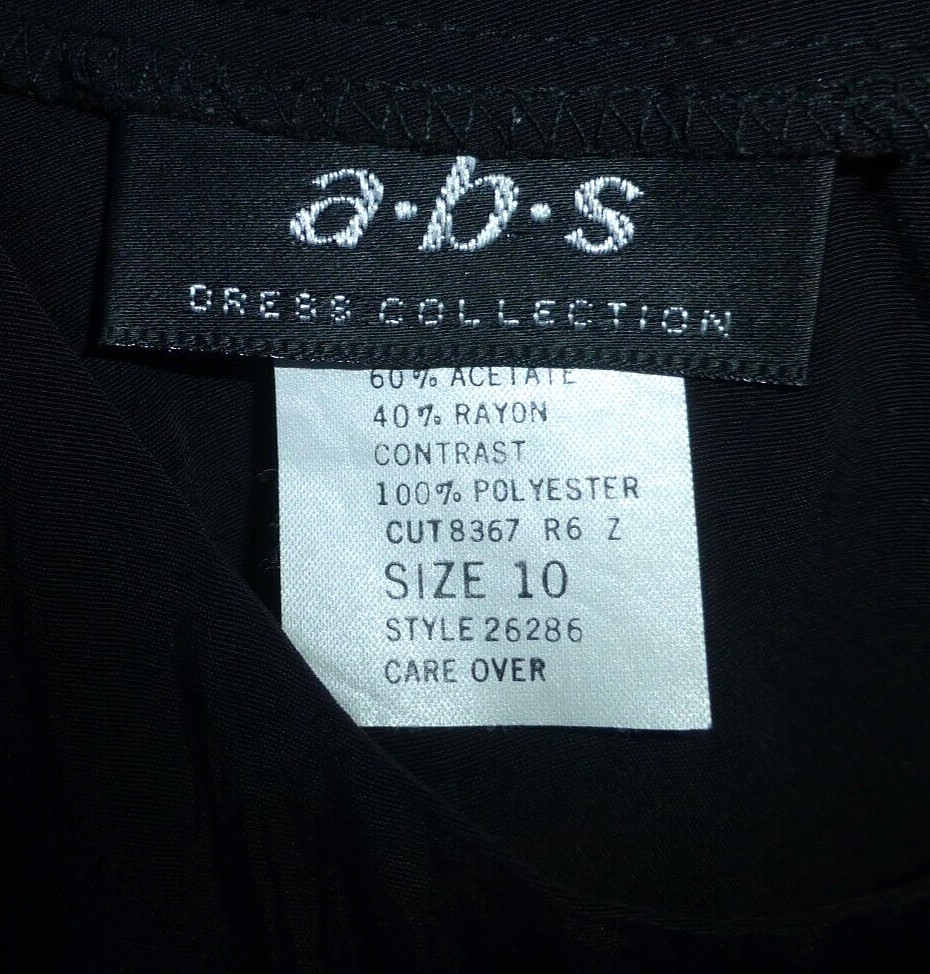Vtg 80s Black Sarong Wrap Chiffon Skirt Retro Cocktail Sheath Midi DRESS M L