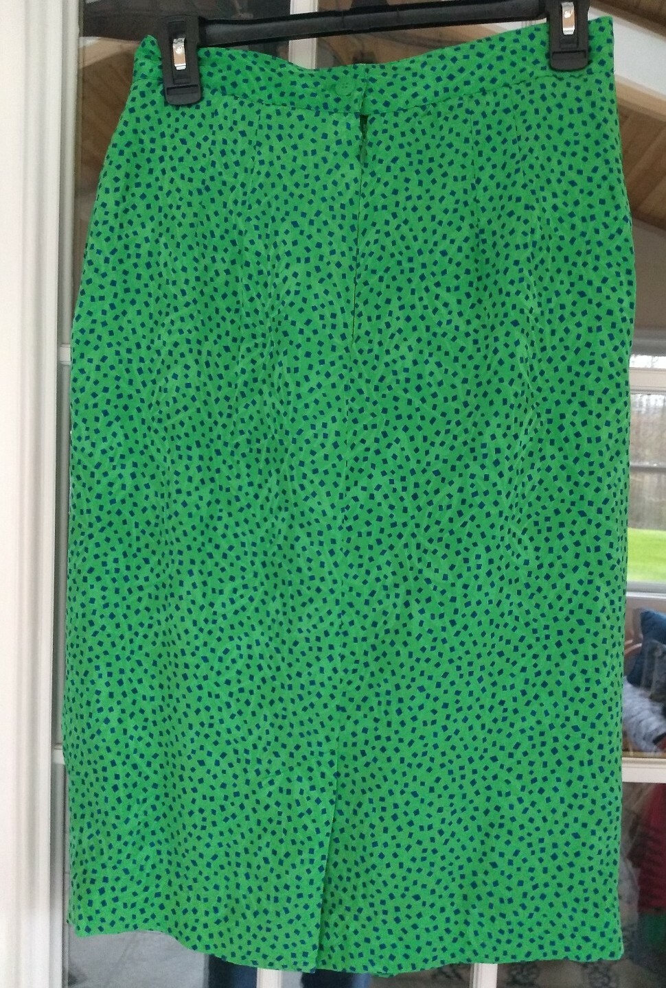 Vintage Liz Claiborne Collection Front Pleat Skirt Green blue Size Medium EUC