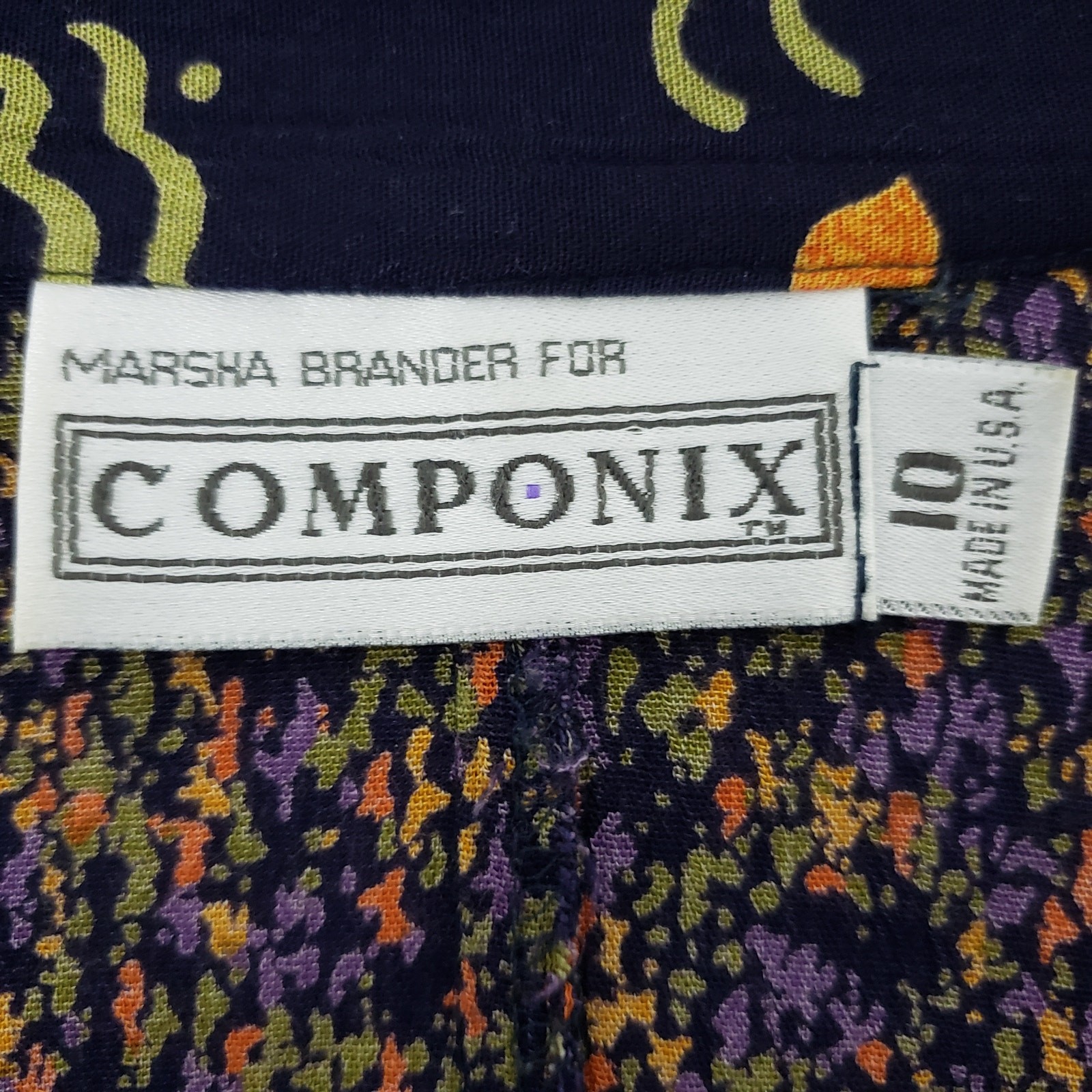 Vintage 90’s Marsha Brander for COMPONIX Abstract Floral Top Made in USA 10
