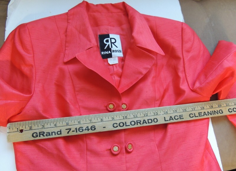 Vintage Designer Blazer Womens Orange Rina Rossi, s. 12 See Measurements Button