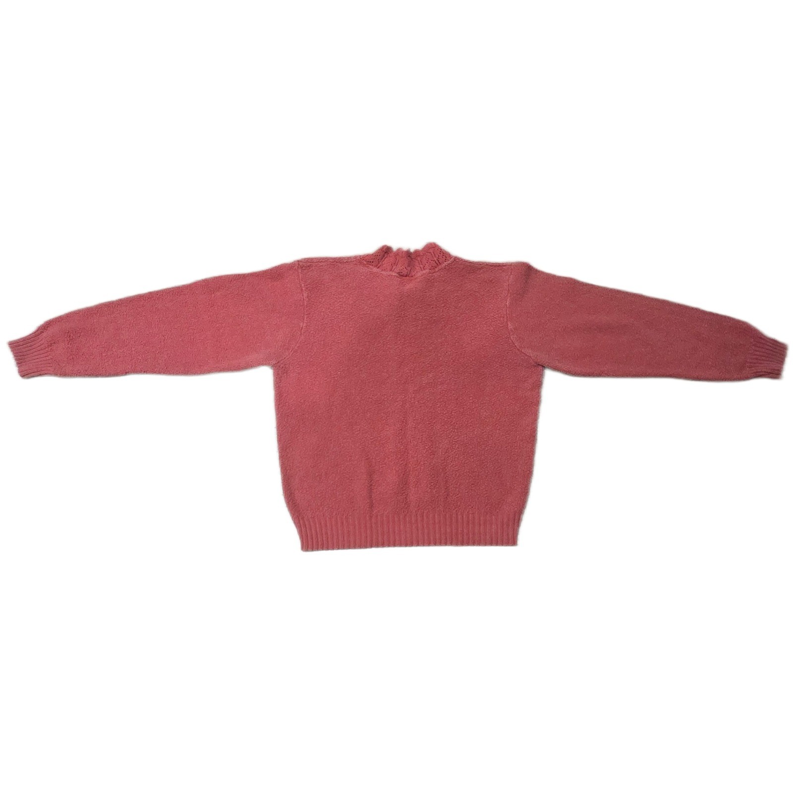Lea Apparel Vintage Womens Terracotta Red 100% Cotton V-Neck Sweater Size M USA
