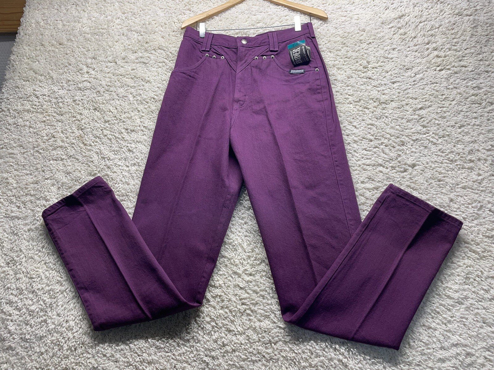Vintage Jeans Rough Rider by Circle T Western Rodeo Denim Purple 13/14 NOS