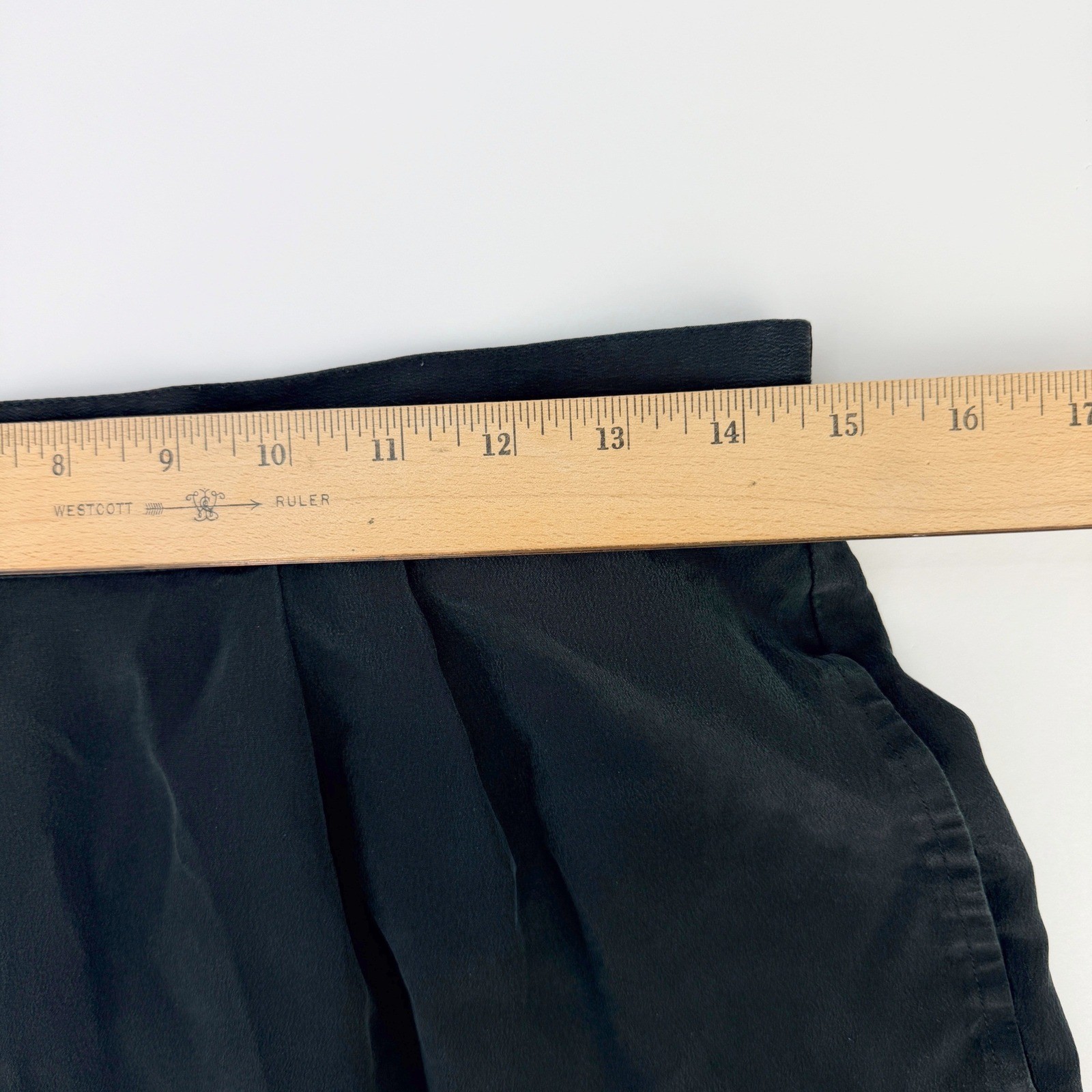 VTG I.B. Diffusion Women 12 Black Silk Pleated High Waist Tapered Trouser Pants