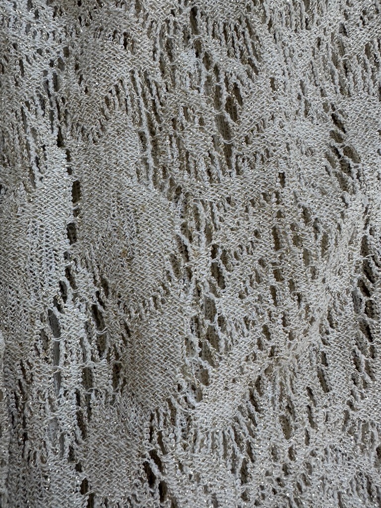 Vintage Authentic AKA romantic cream and gold lace blouse w/ gold buttons size L