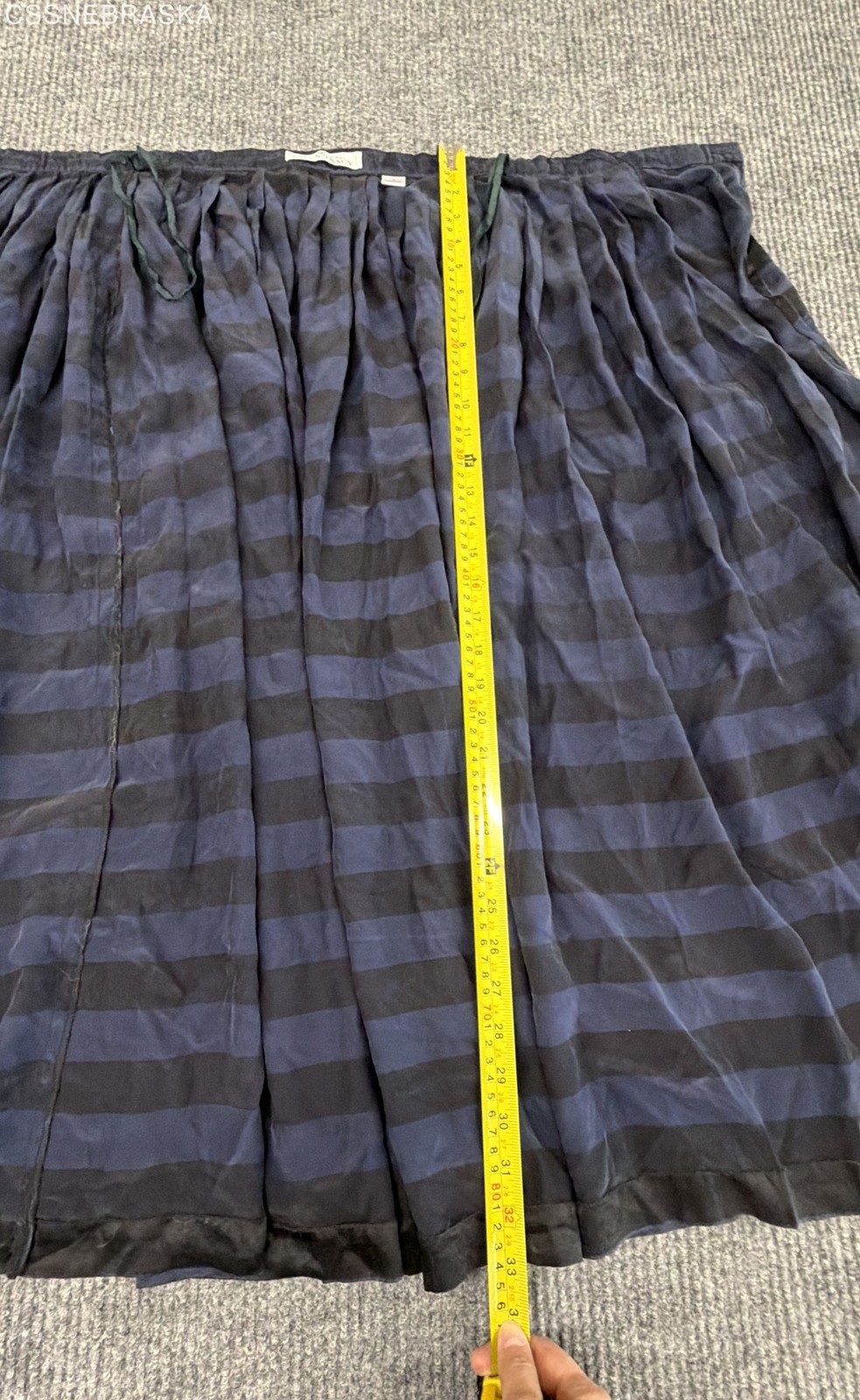 Vintage 90s Linda Allard for Ellen Tracy Women’s Navy Black Silk Maxi Skirt Sz 4
