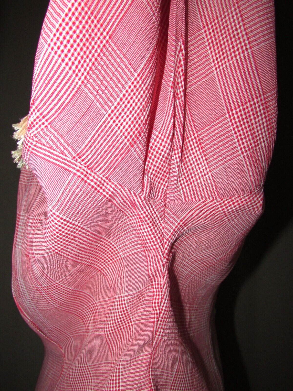 Vintage PINK Fringed Western Long Sleeve Blouse with Scarf Pamela Brandt USA 8