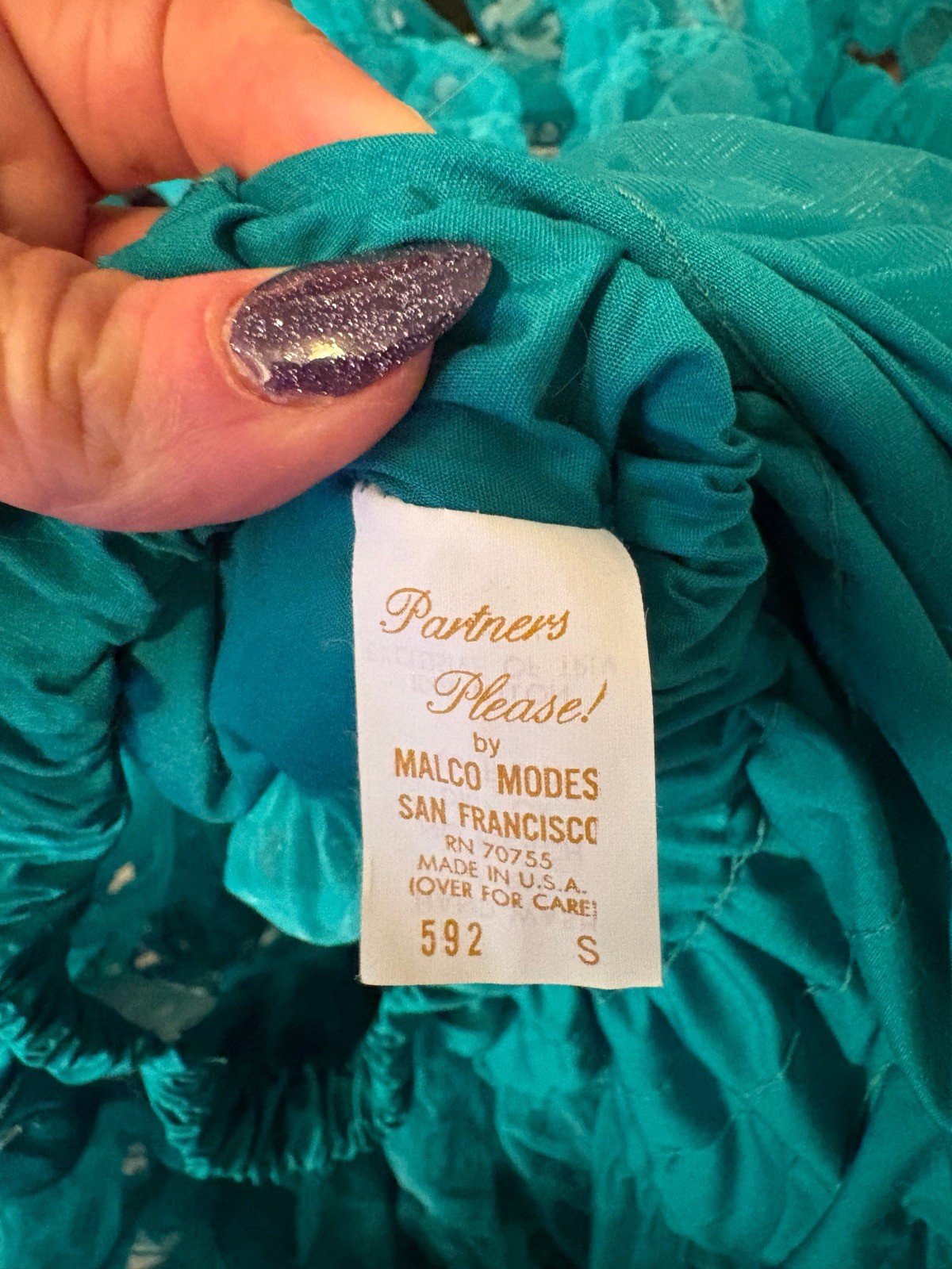 Vtg Malco Modes San Francisco Teal Square Dancing Petticoat S Rockabilly NWT