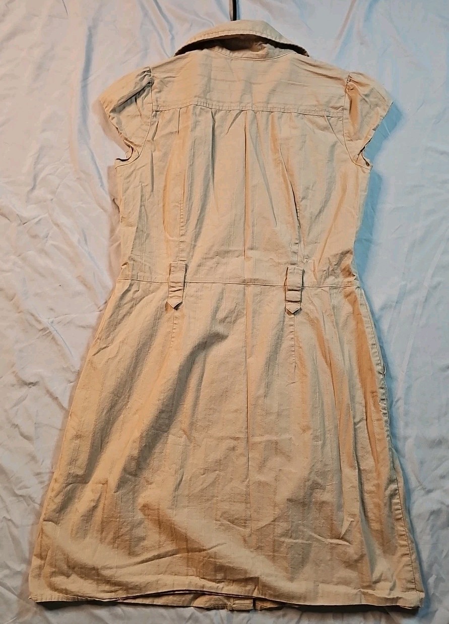 BCX Shirt Dress Tan Sleeveless Medium 97% Cotton 3% Spandex