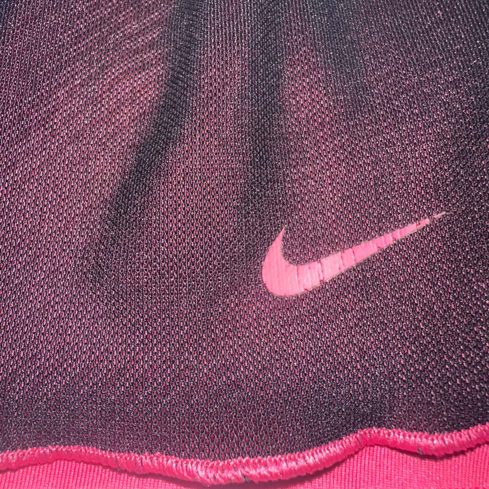 Vintage 2000s Nike Mesh Ruffle Mesh Tennis Skirt With Shorts Black & Pink Trim