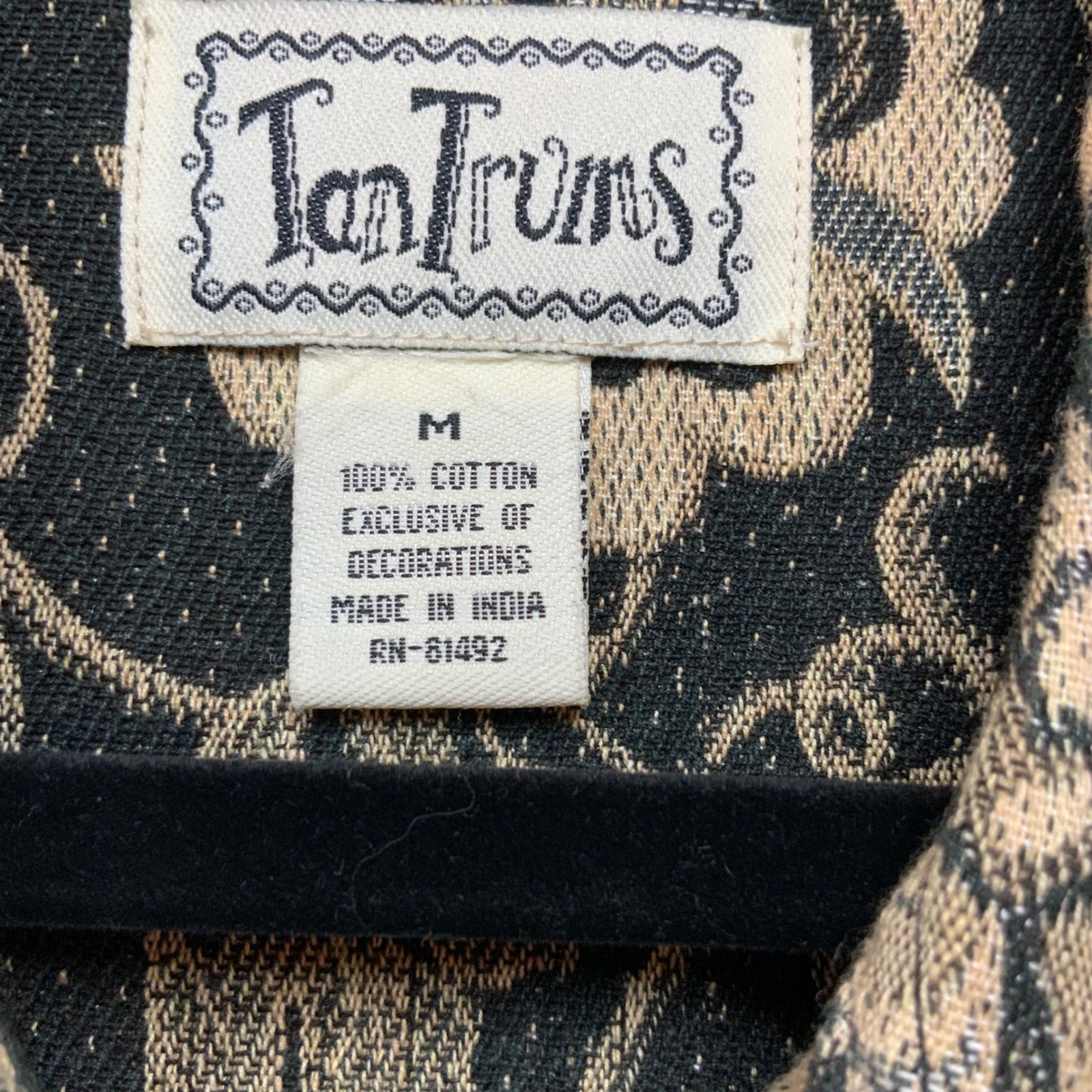 Vintage TanTrums Tapestry Jacket Womens Medium 90s Boho Floral Cottagecore