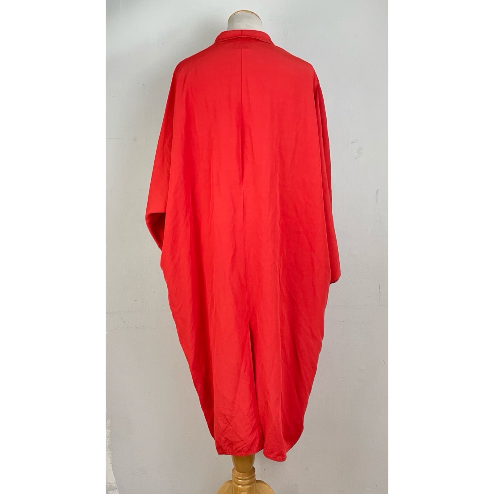 Vintage Oversize Draped Jacket Size M/L/XL 1980s Coral Pink Open Front Dolman