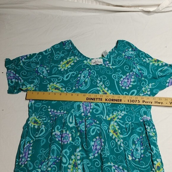Diane von Furstenberg Color Authority Teal Paisley Dress 1X/2X Coastal Grandma