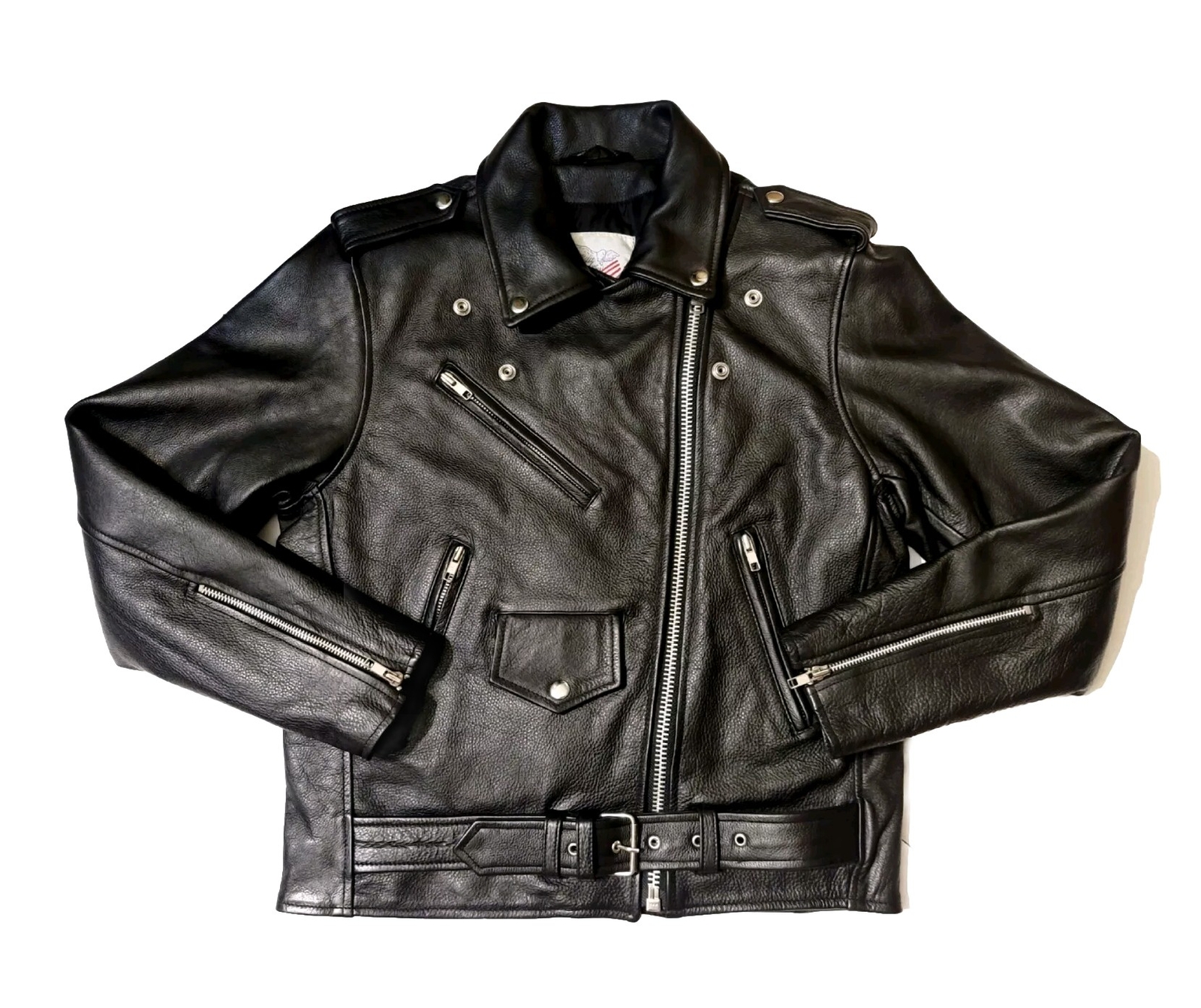 EXCELLED New York Vintage Women’s Sz 6 Leather Biker Moto Jacket 20849 YKK Black