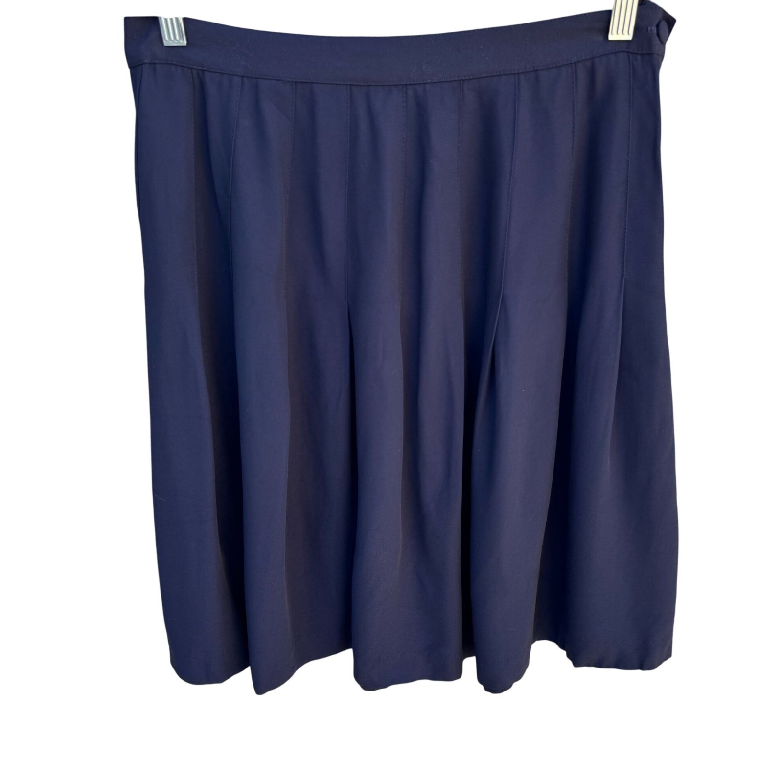 Synari Vintage Pleated Preppy Schoolgirl Collegiate Mini Skirt Navy Womens M