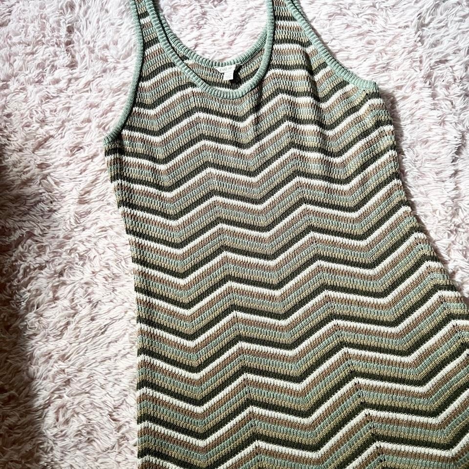 Boho Cottage Core Chevron Knit Hippie Dress Womens 18 Granola Indie Earthy Soft