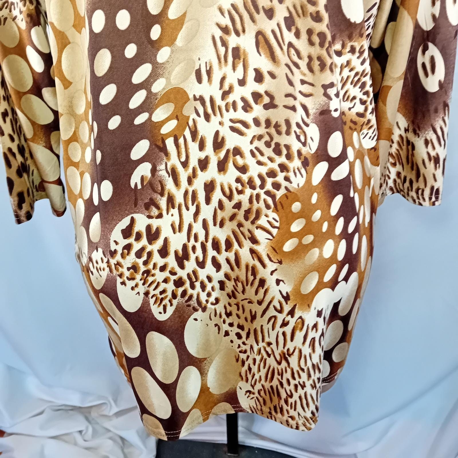 Vintage Y2K Plus Size C.O.C. Animal Print Tunic Maximalism Bohemian Casual 2XL