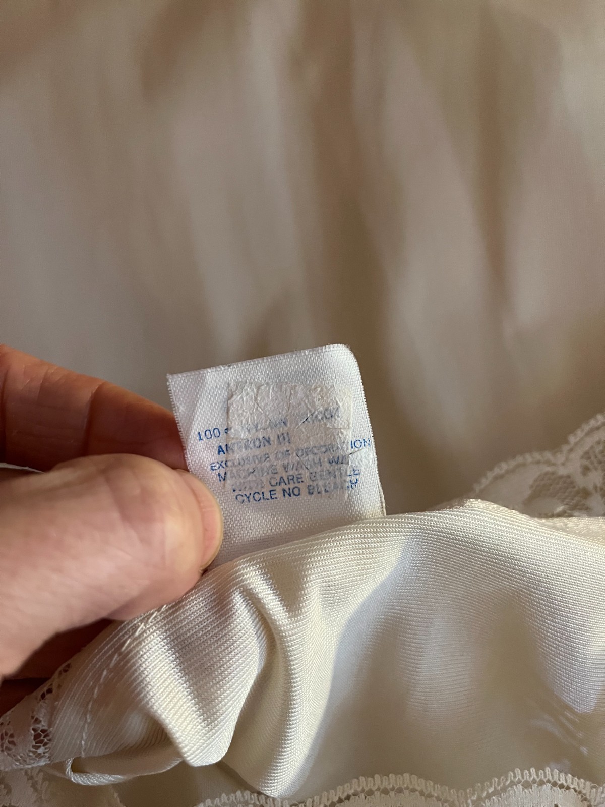 Vintage Sliperfection Size 34 Cream Slip Adjustable Straps Lace Trim