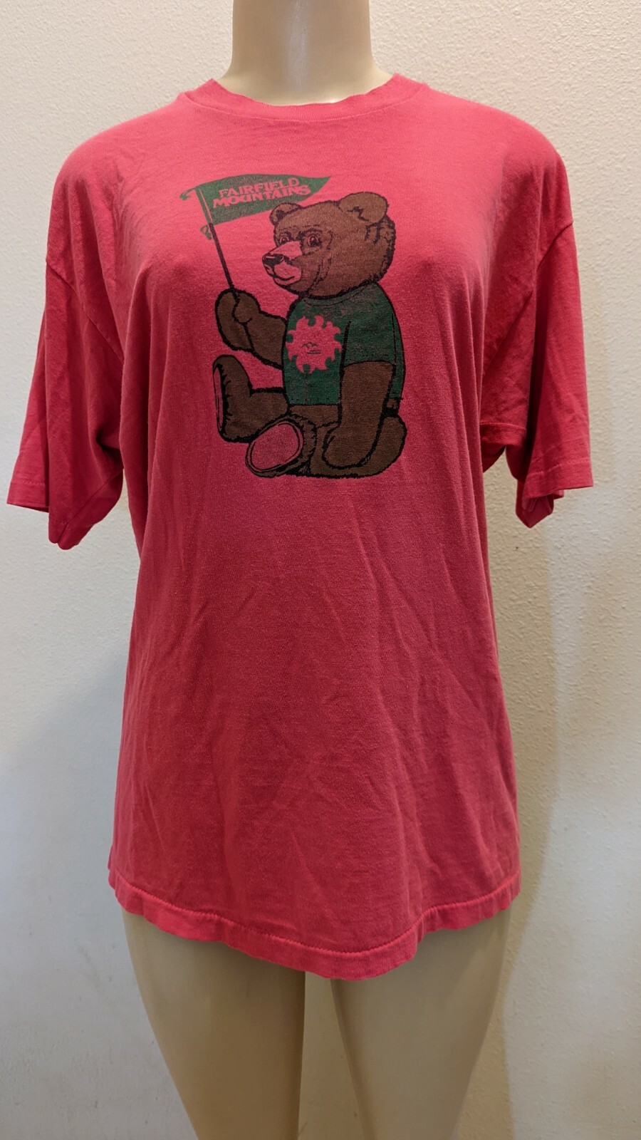 Vintage Fairfield Mountains Teddy Bear Belton Tough Tee T-Shirt Large USA #1
