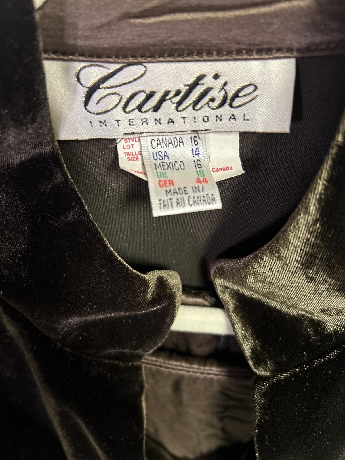 Cartese Dress Cardigan Two Piece Set Size L 14/16 2 Brown Velvet