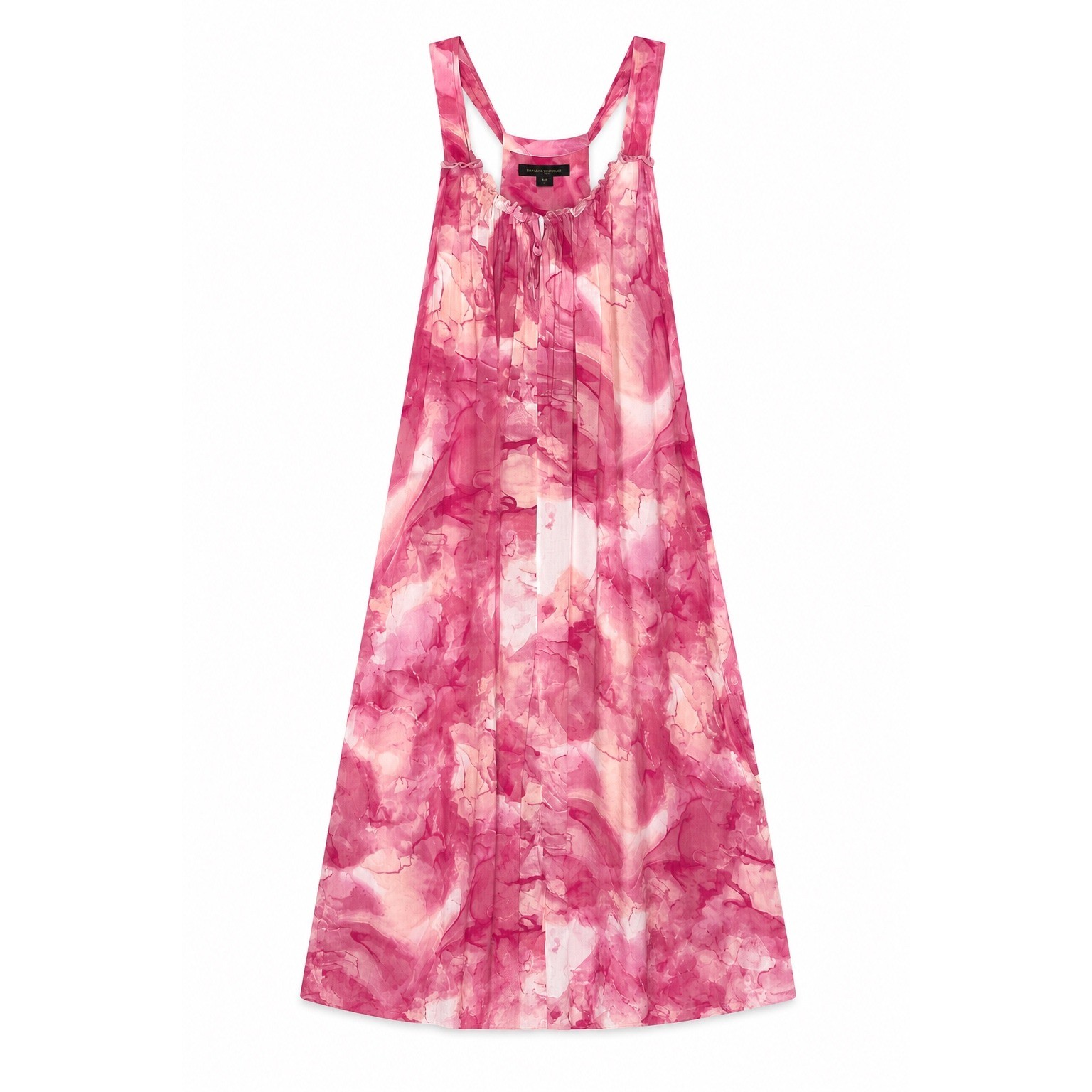 Vintage Donna Karan Pink Watercolor Maxi Dress Sleepwear Large
