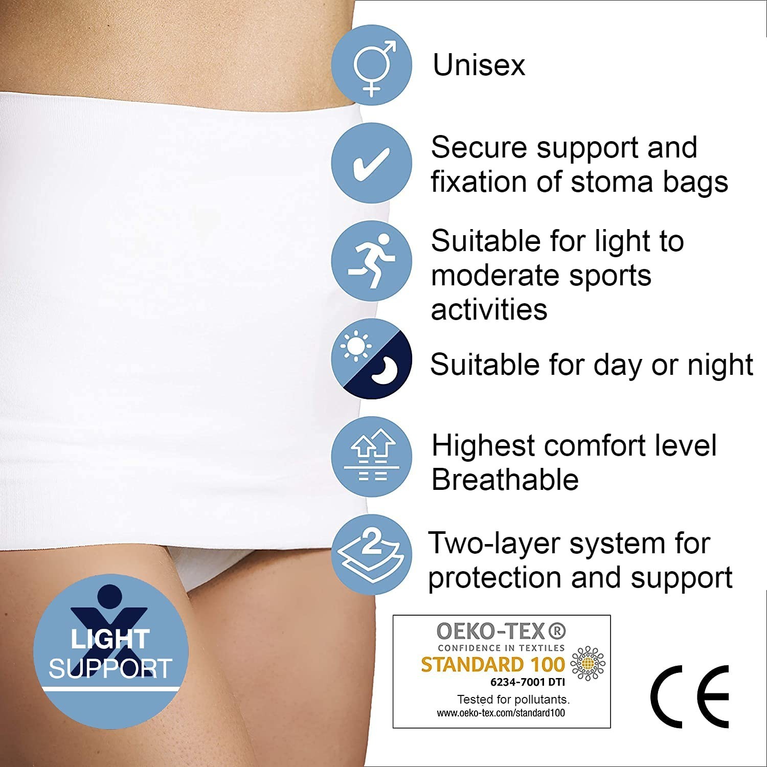 StomaSafe Plus Ostomy/Hernia Support Garment Light by TYTEX (Beige, M/L), 41-…