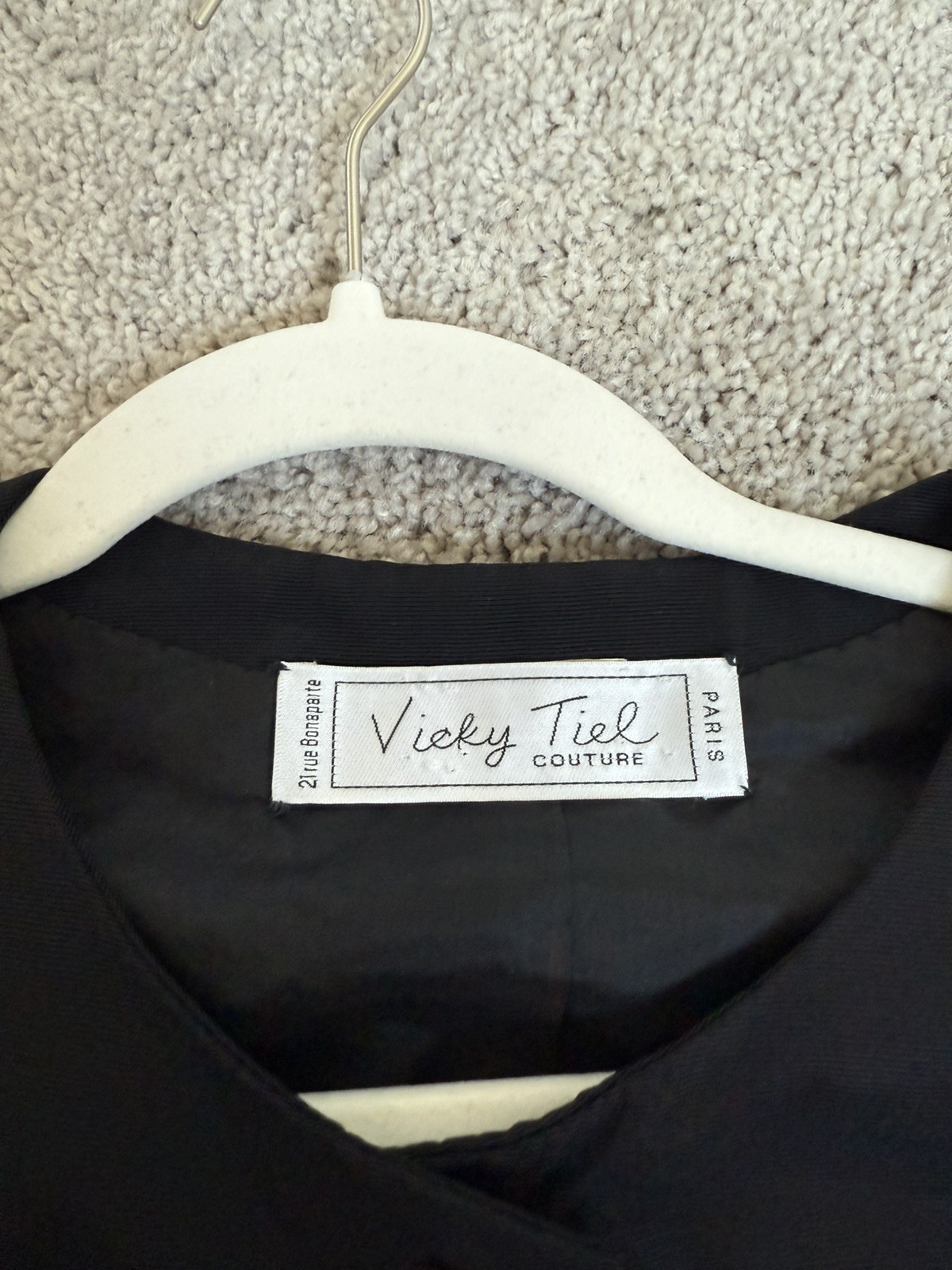 Vintage vicky tiel couture blazer Black Size Xs/s Gold Buttons Elegant Paris