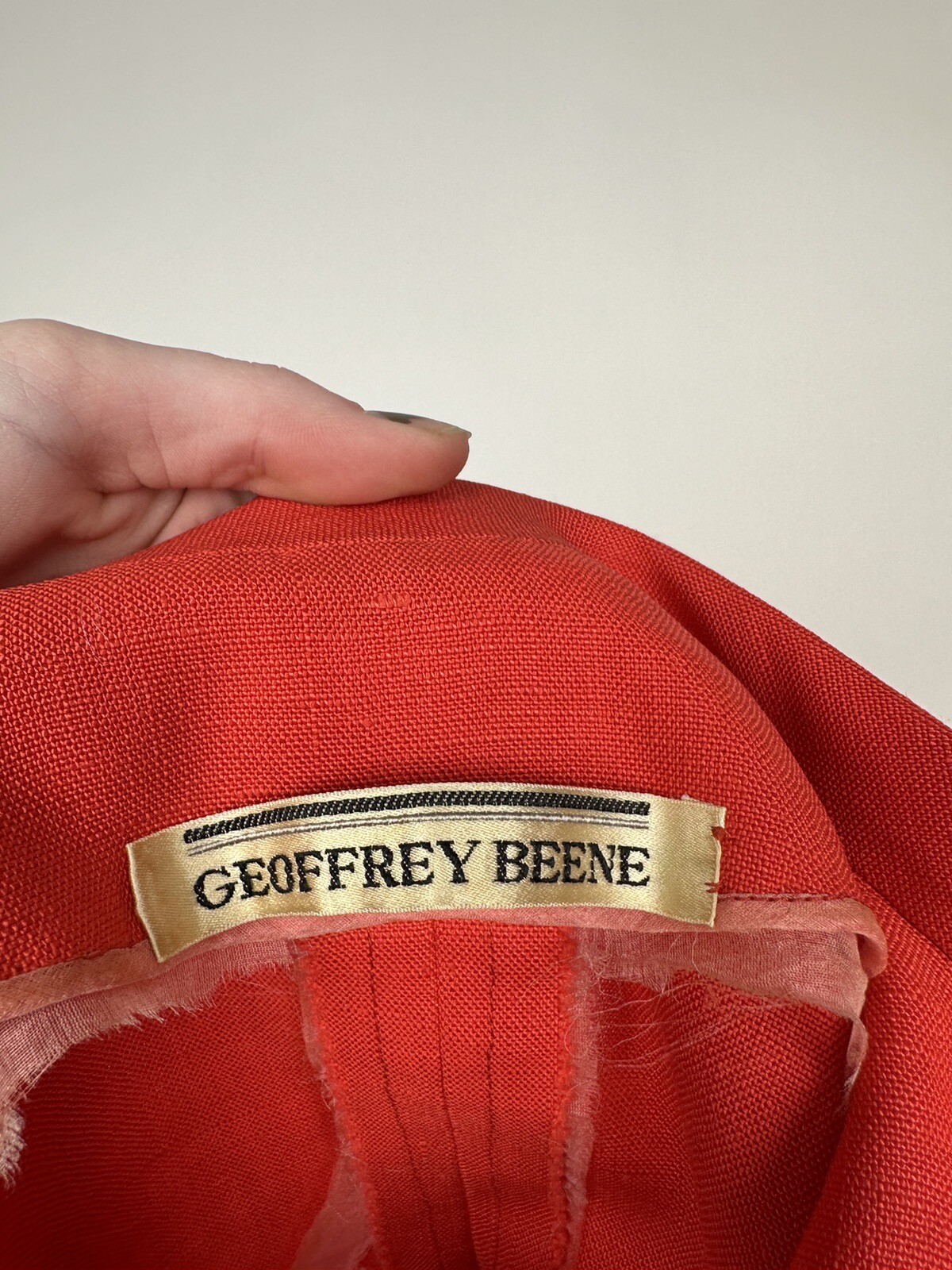 Vintage 1960s Geoffrey Beene orange Red Linen Dress Mod GoGo As Is 60s Designer