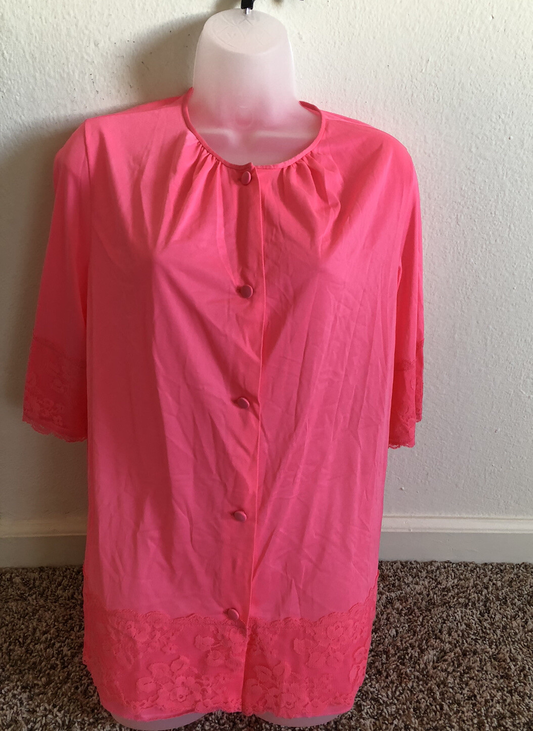 vintage NWOT Henson Kickernick Lingerie Pink Top Nylon Size 34