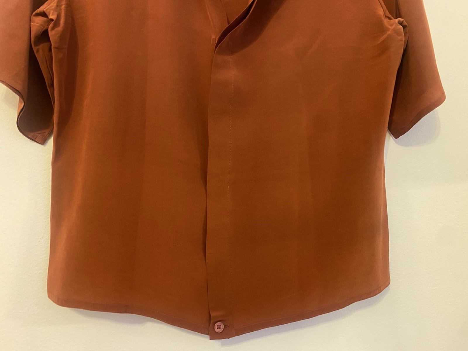Garfinckel’s Vintage Silk Rust 2 Piece Co-ord Set_Pleated Skirt/Top, Size L