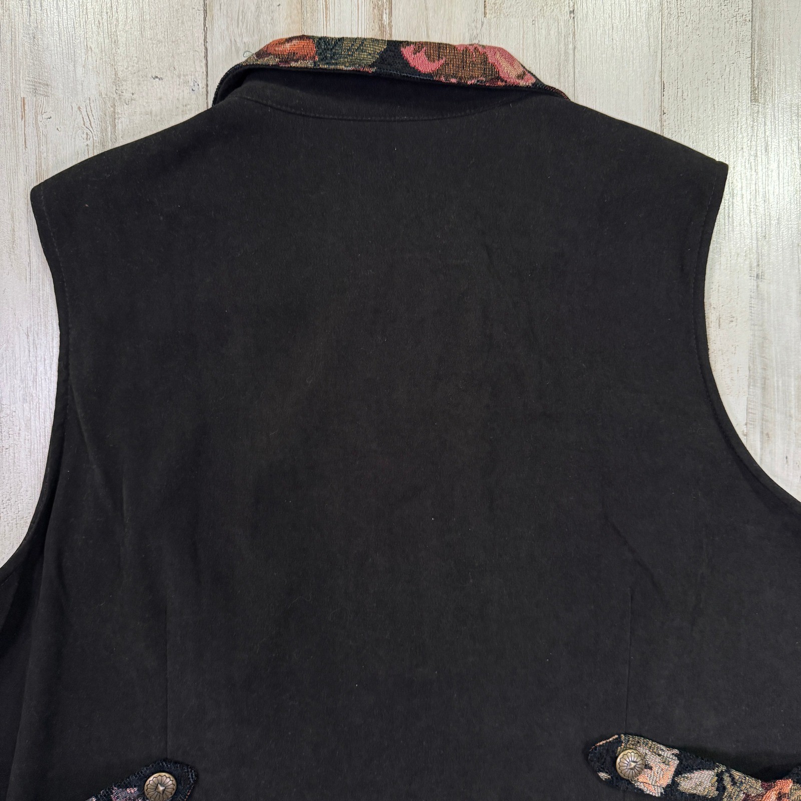 NWT Susan Graver Vest Womens XL Rose 90s Vintage Tapestry Jacquard Cottagecore