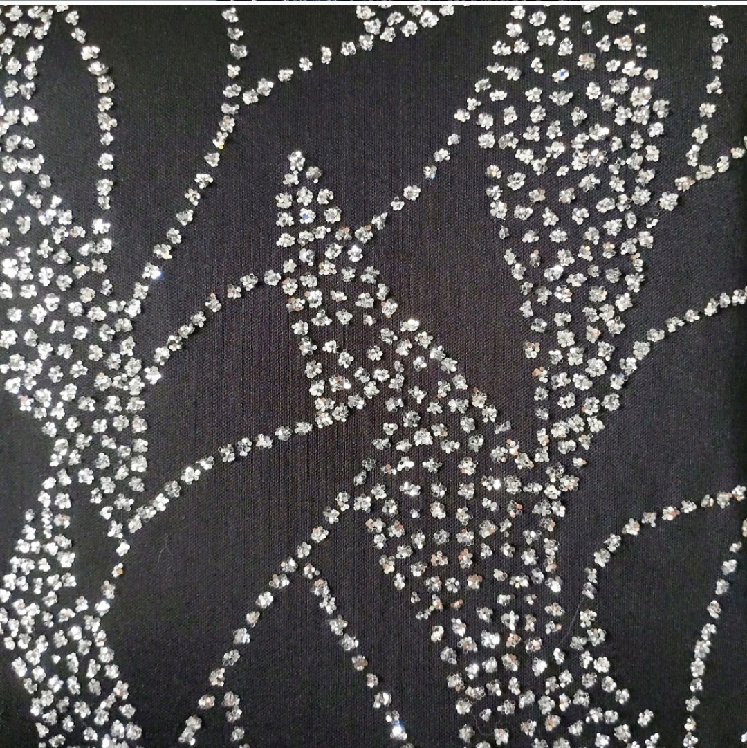 Diamond’s Run Wayne Diamond Women L Black Midi Dress Glitter 70s Vintage Party