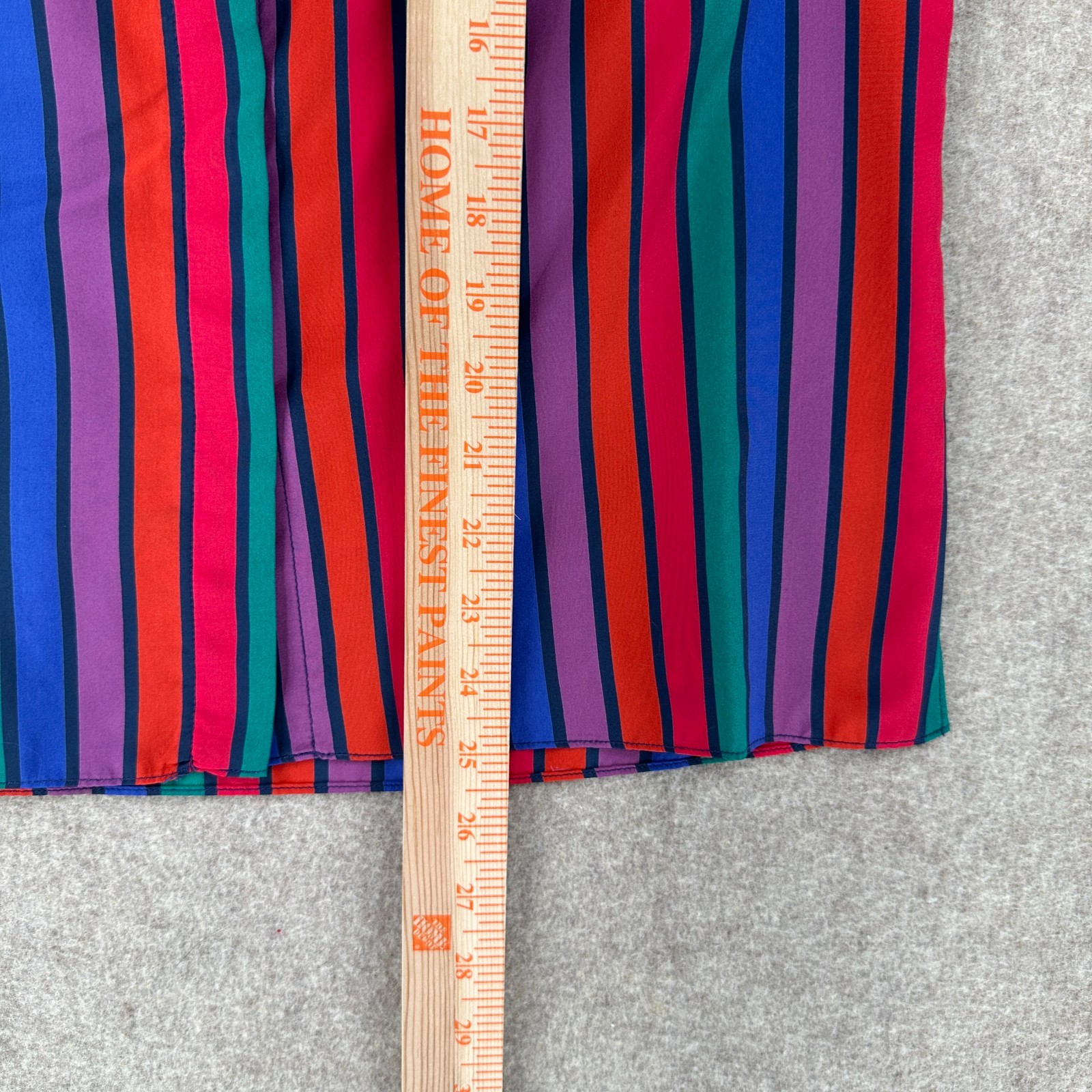 VTG 70s 80s Prophecy Satin Skirt / Blouse Set Funky Loud Striped Modest Retro 12