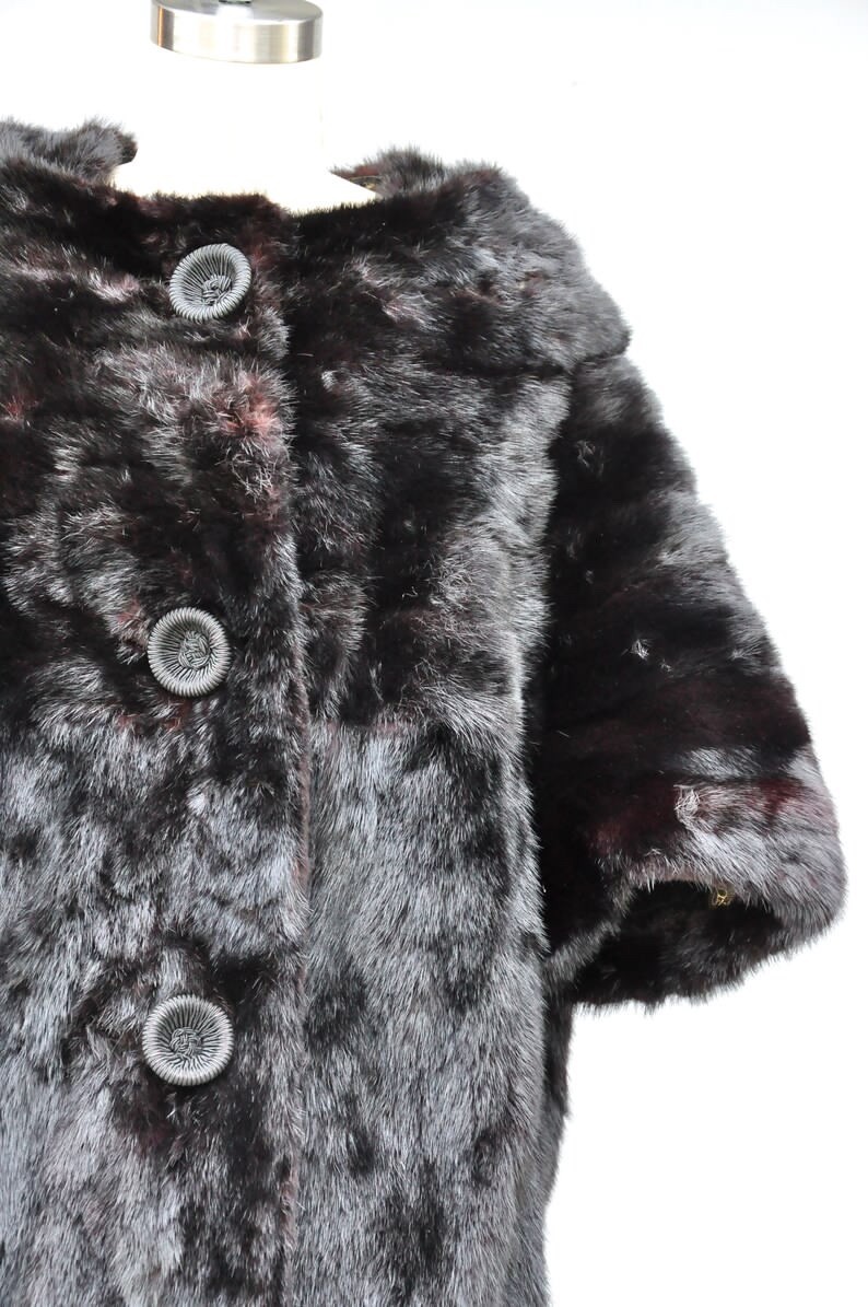 MINK Fur Jacket Coat Cape 30s 40s Mid Century Fur Pin Up Rockabilly Elegant OS