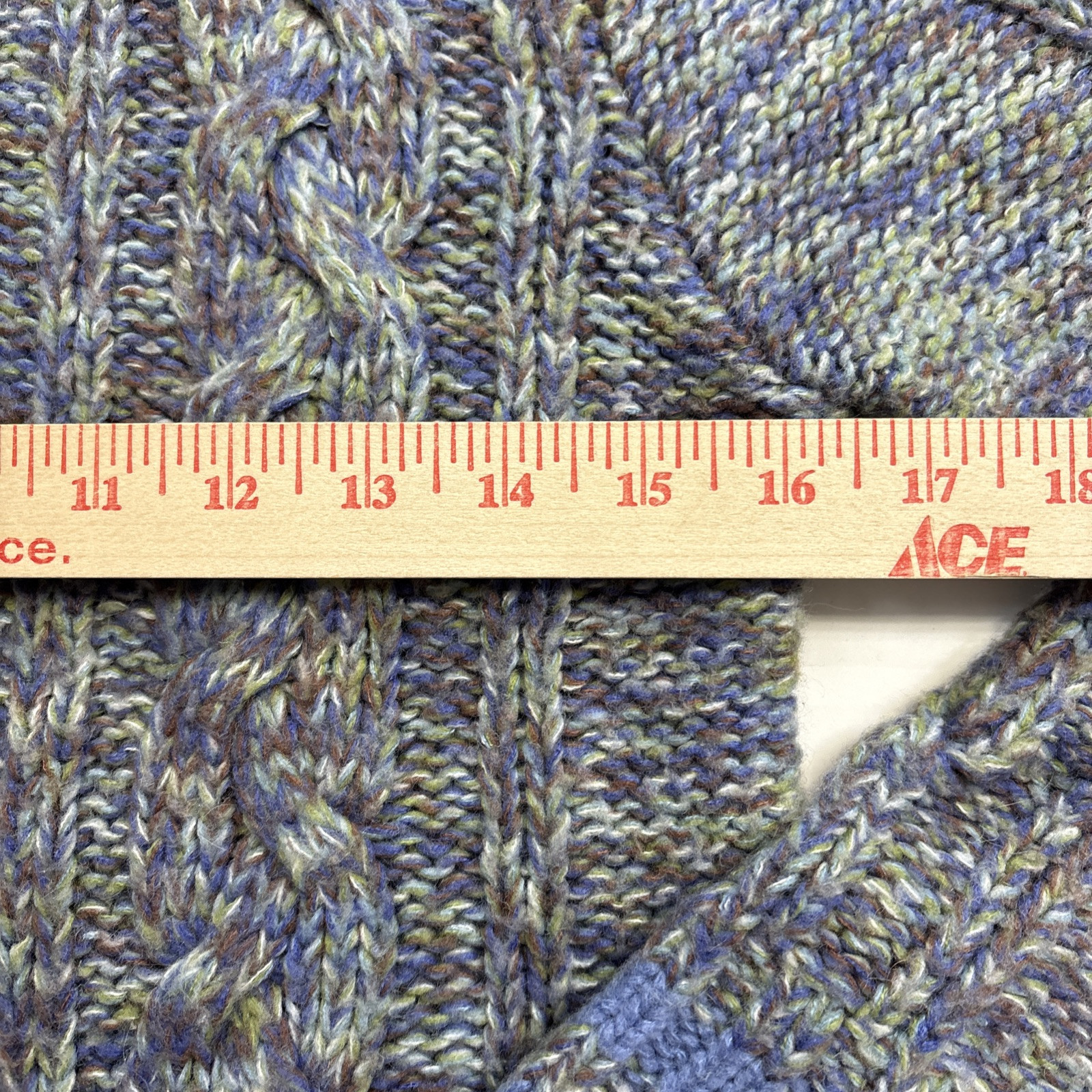 Vintage TILT Knit Zip Up Hoodie Sweater Sz M Cottagecore Blue Purple 90s Y2k