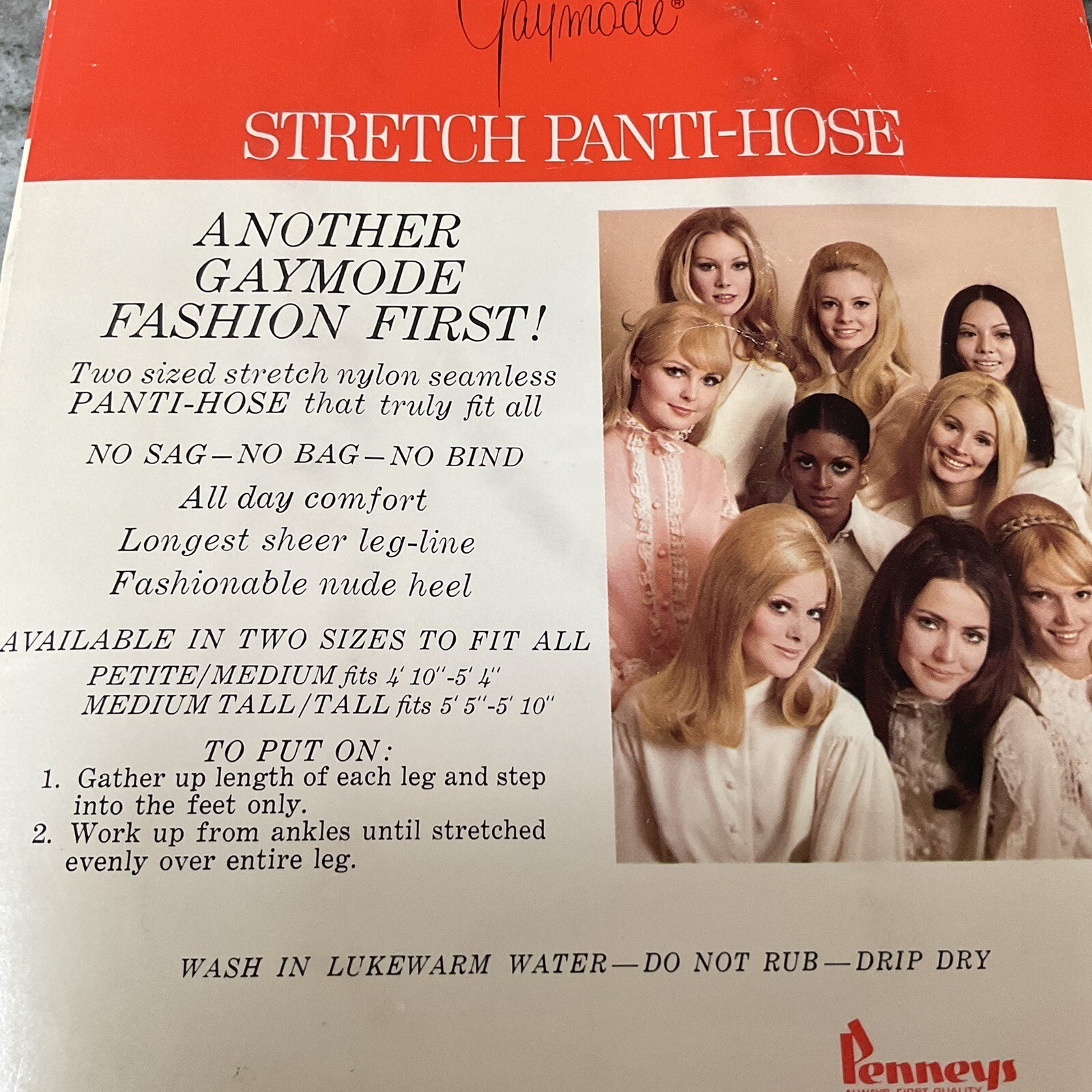 Vintage stretch panti-hose grey mist size petite/medium 1960/70’s