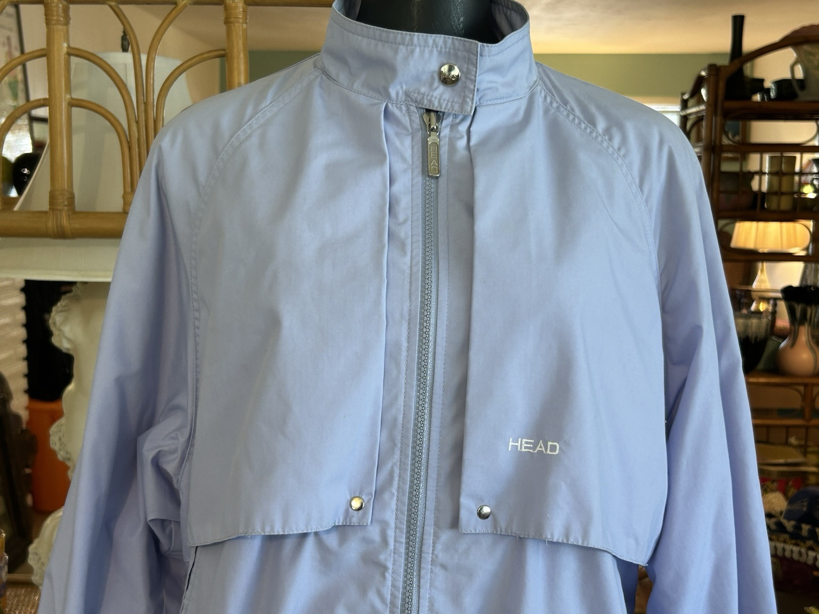 Vintage Head Sports Wear Periwinkle Blue Ski Windbreaker Jacket Petite L Large